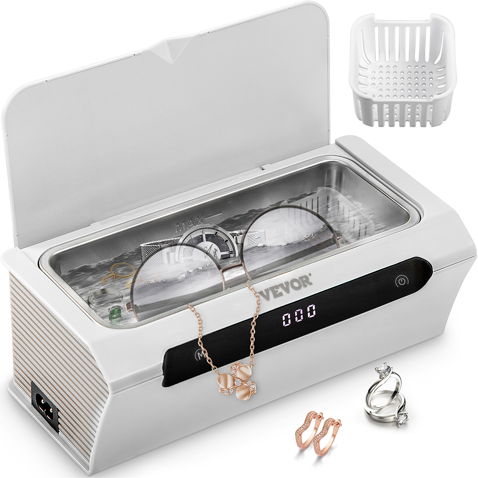 Machine de nettoyage de lunettes à ultrasons Multifonctionnel Machine de  nettoyage de bijoux Petit nettoyeur portable