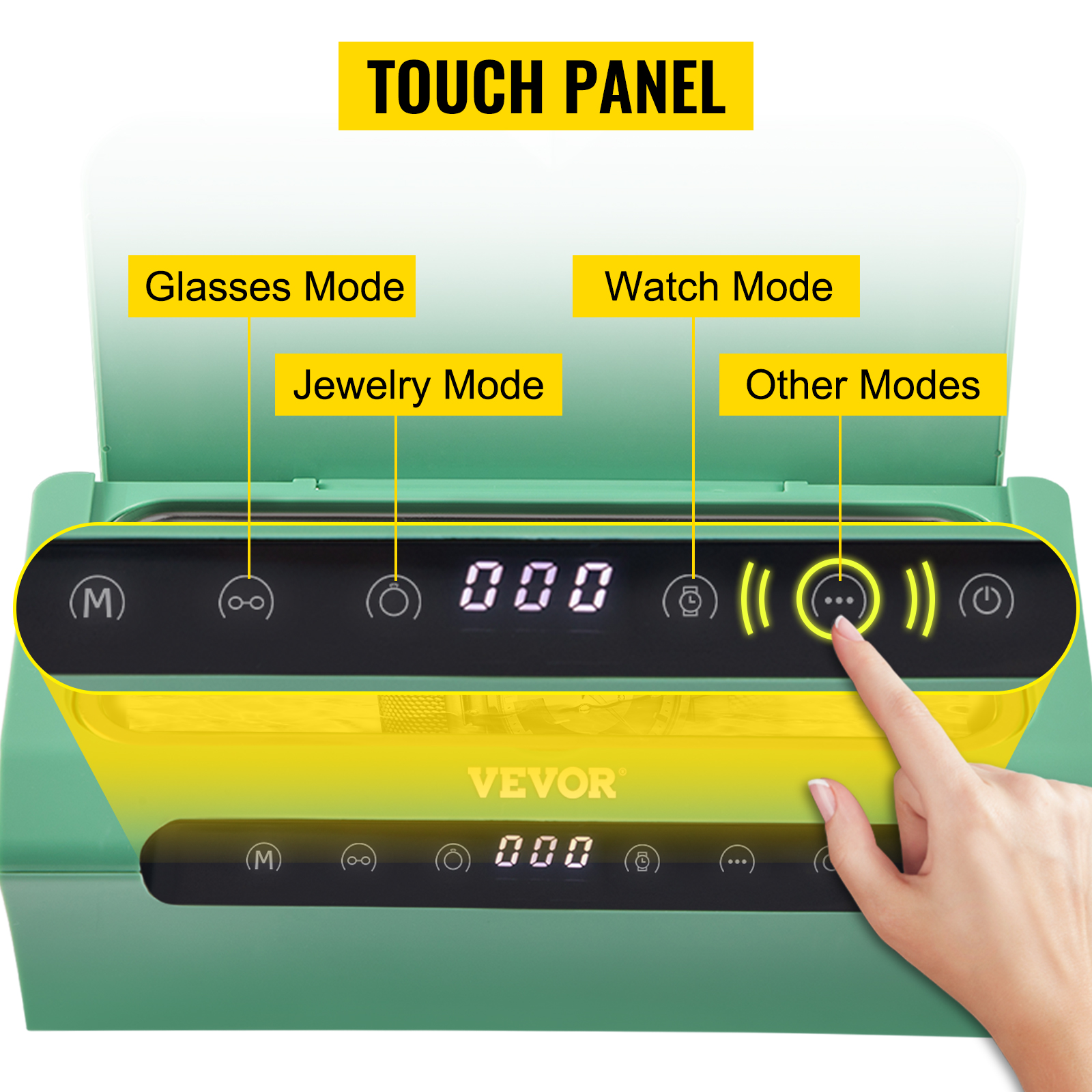 VEVOR Ultrasonic Cleaner Ultrasound Cleaning Machine 500ML Green for