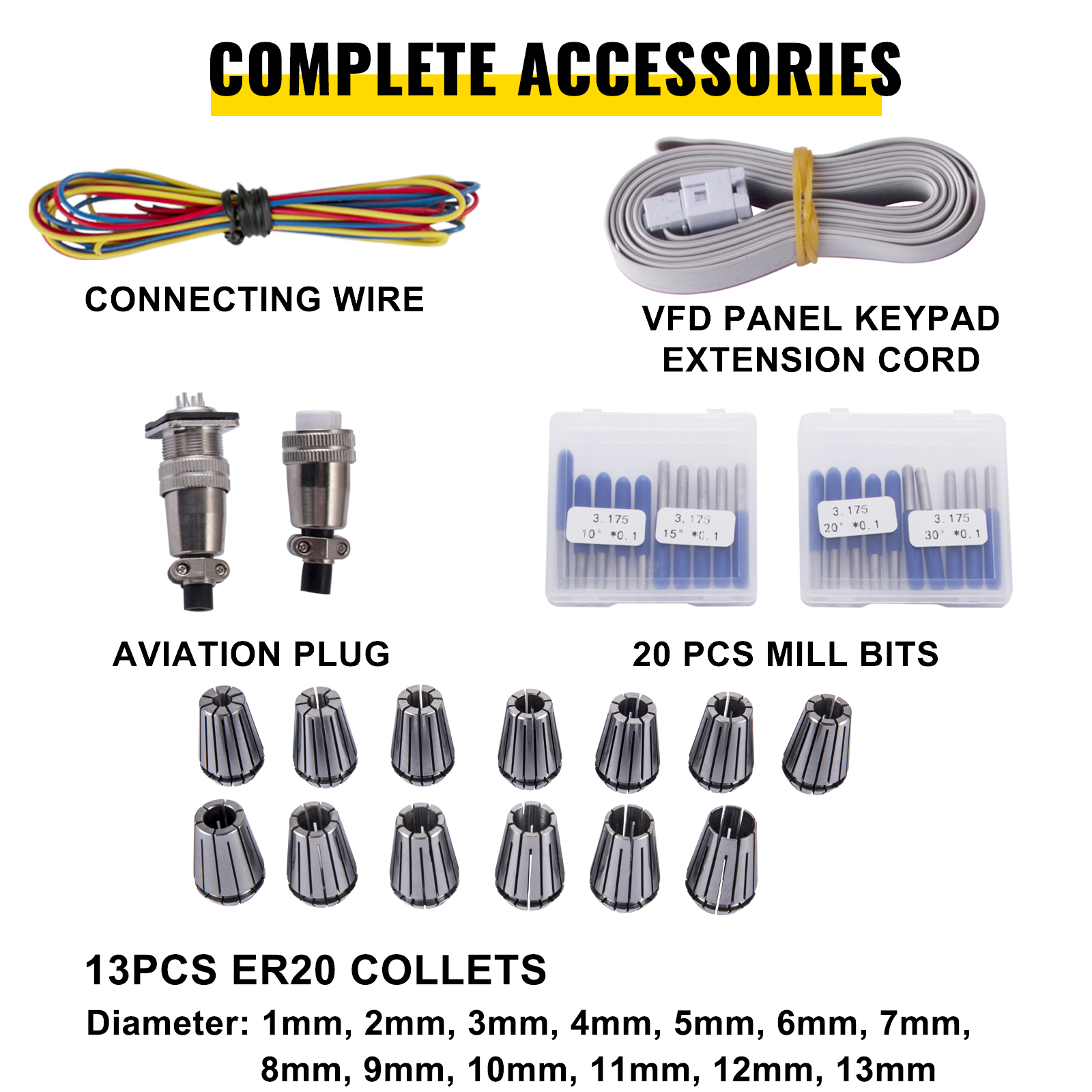 VEVOR Vevor 2.2kw Er20 Water Cooled Spindle Motor Drive Inverter Vfd Clamp Pump Pipe VEVOR EU