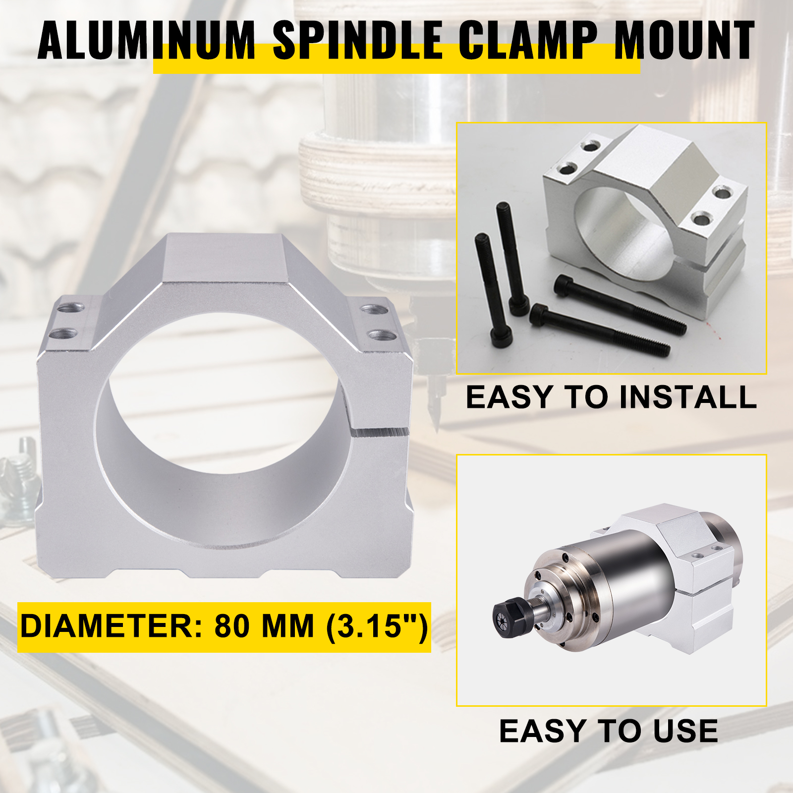 Module Axe Z Pour CNC 3018 - Moteur Pas-à-Pas Nema17 Avec Broche - Aluminium - Trous De Fixation 52mm - Alimentation USB