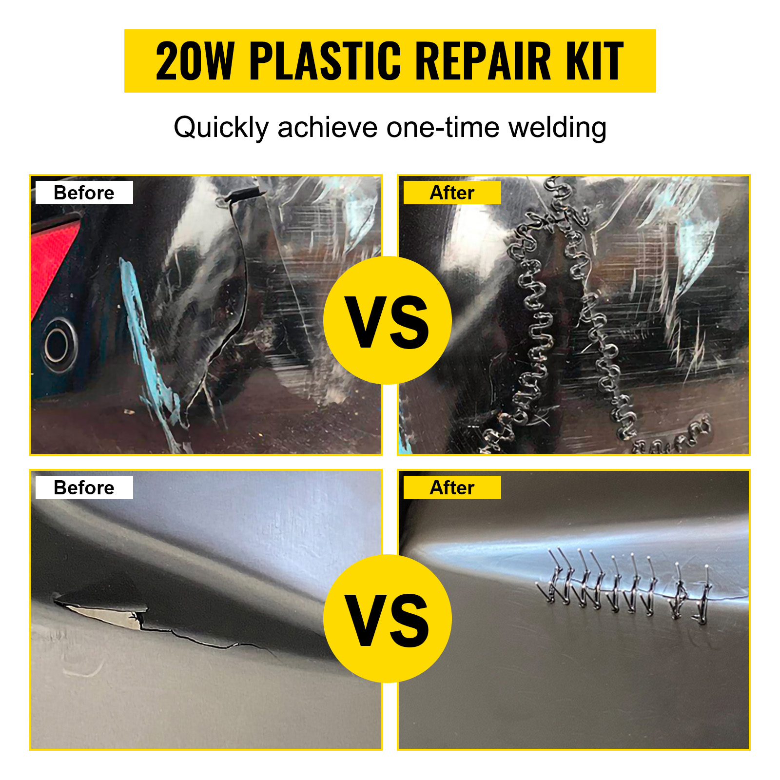VEVOR Hot Stapler Plastic Repair Kit 600 Staples Tool Box 20W Plastic  Welder Kit for Plastic Repair Thermo Repair (600 Staples)