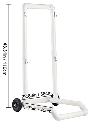 VEVOR Plastic Recycling Cart, 22.8 x 15.7 In Robust Moving Bin Cart Hook-Type with 2 Wheels, Easy Assembly & Weatherproof, Well-Built Trash Holder for Simple Recycle Bin and Caddy (Single Pack), White
