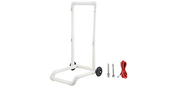 VEVOR Plastic Recycling Cart, 22.8 x 15.7 In Robust Moving Bin Cart Hook-Type with 2 Wheels, Easy Assembly & Weatherproof, Well-Built Trash Holder for Simple Recycle Bin and Caddy (Single Pack), White