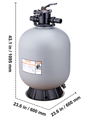 VEVOR Sand Filter, 24-inch, Up to 65 GPM Flow Rate, Above Inground ...