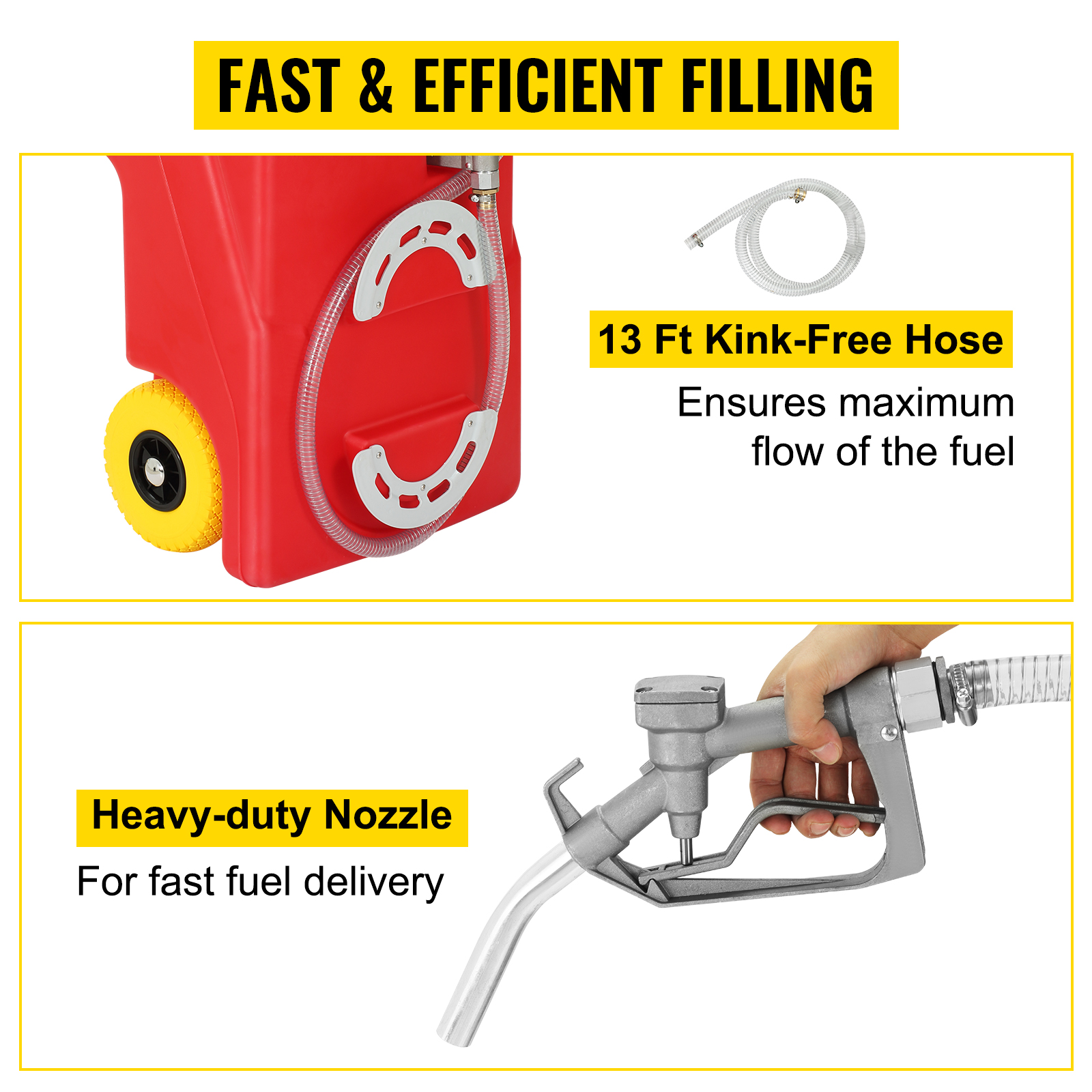 32 Gallon Diesel Fuel Caddy Tank with Pump, Portable Diesel Fuel Tank  On-Wheels with 12V 10GPM Electric Transfer Pump, Hose and Nozzle for Trucks