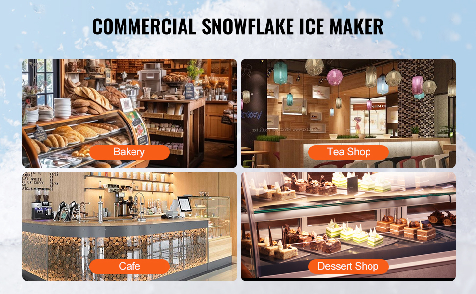 Commercial Snowflake Ice Machine 385LBS/24H Snow Cone Ice Shaver