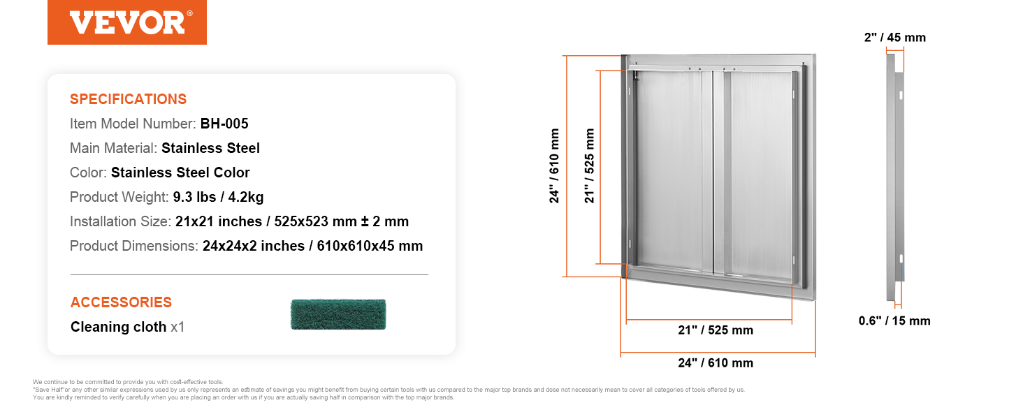 Porte d'accès, acier inoxydable, extérieur