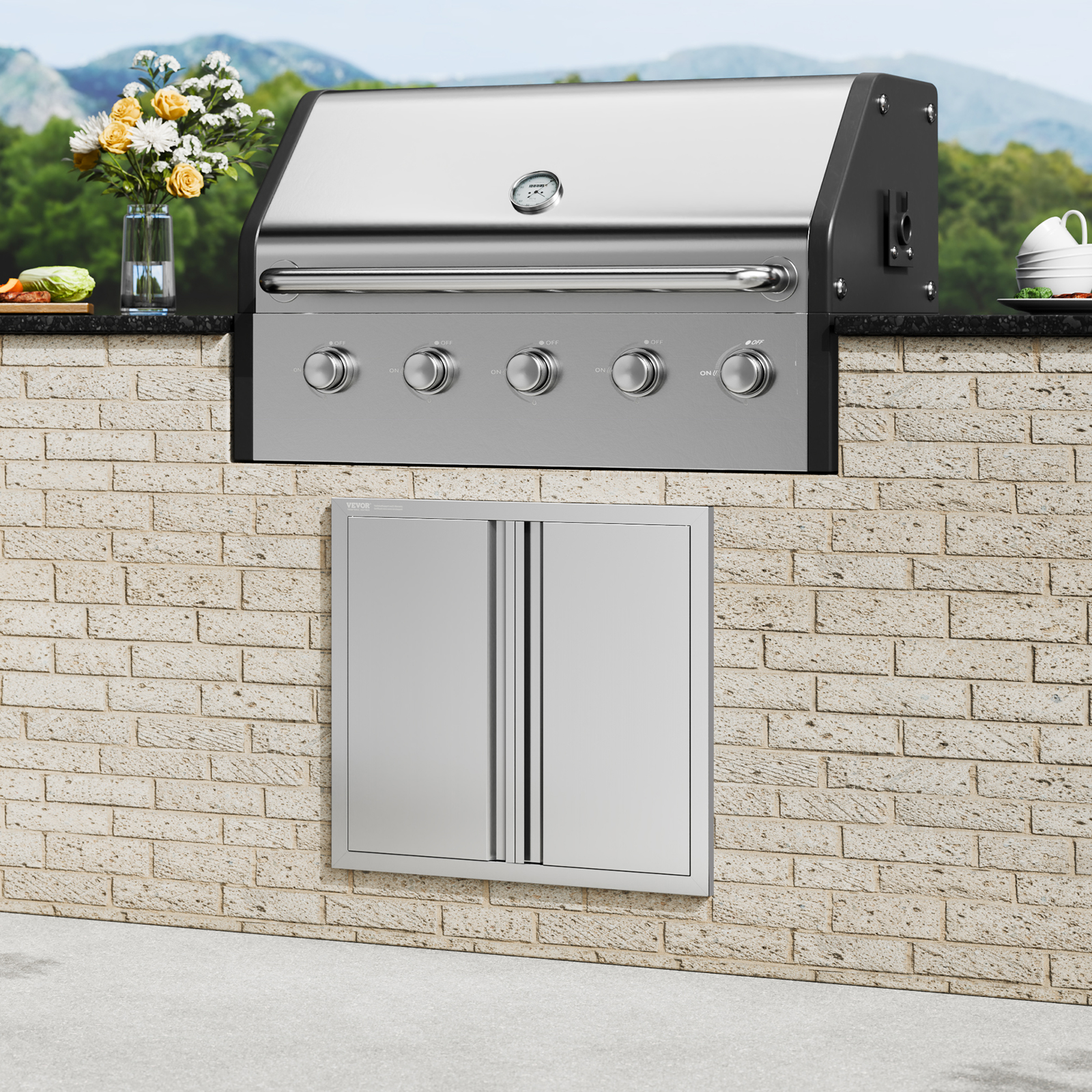VEVOR BBQ Door Access Outdoor Kitchen Doors 25 Size Stainless Steel Flush Mount - Picture 226 of 302