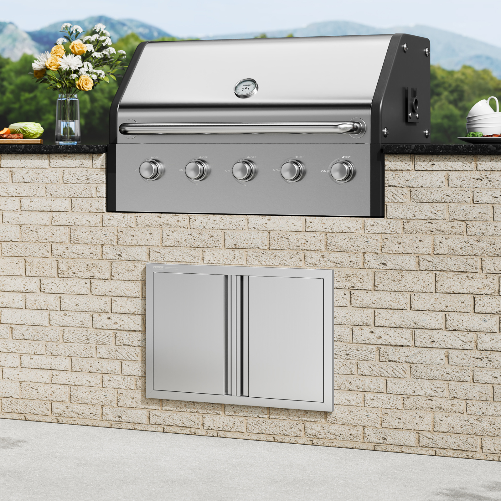 VEVOR BBQ Door Access Outdoor Kitchen Doors 25 Size Stainless Steel Flush Mount - Picture 238 of 302
