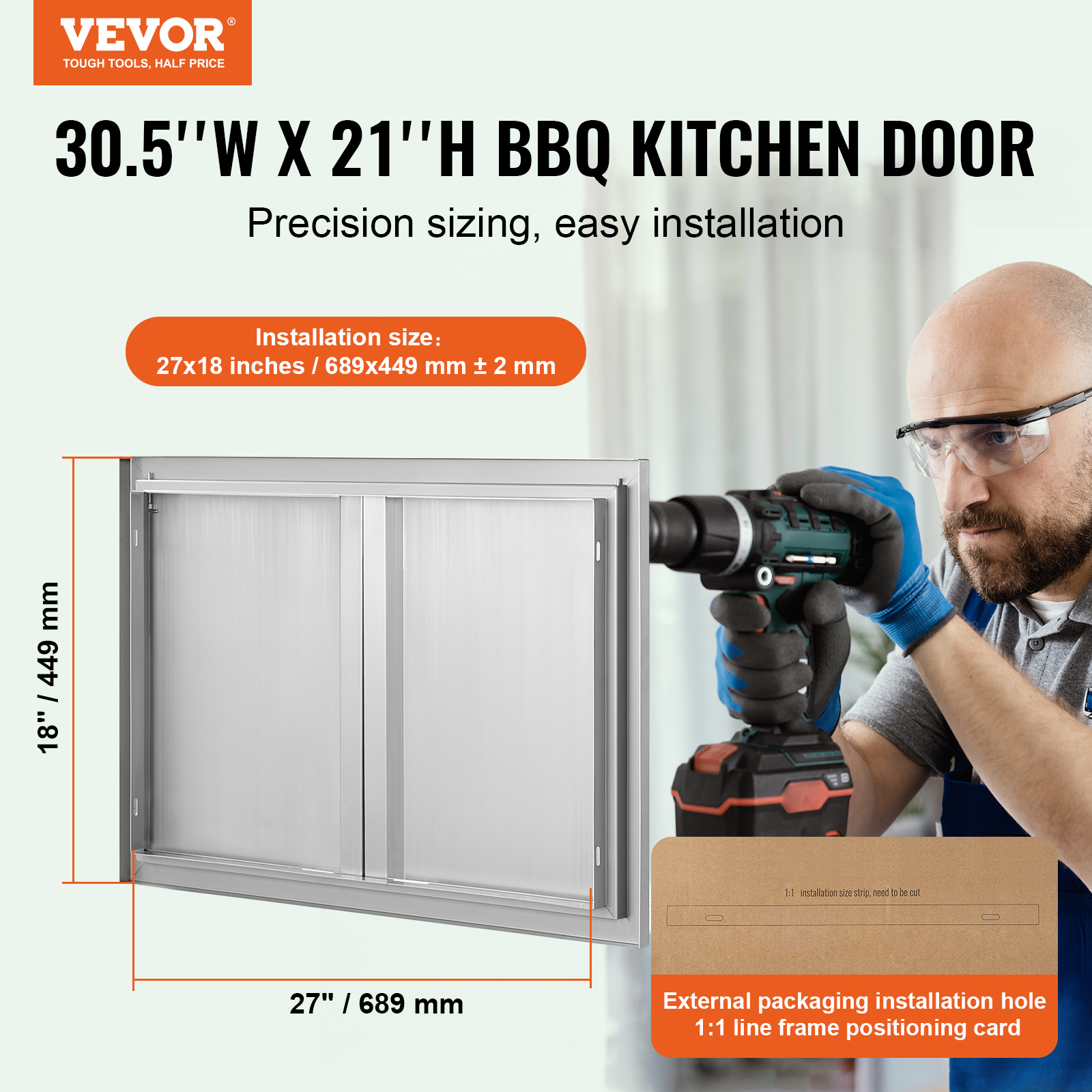 VEVOR BBQ Door Access Outdoor Kitchen Doors 25 Size Stainless Steel Flush Mount - Picture 244 of 302