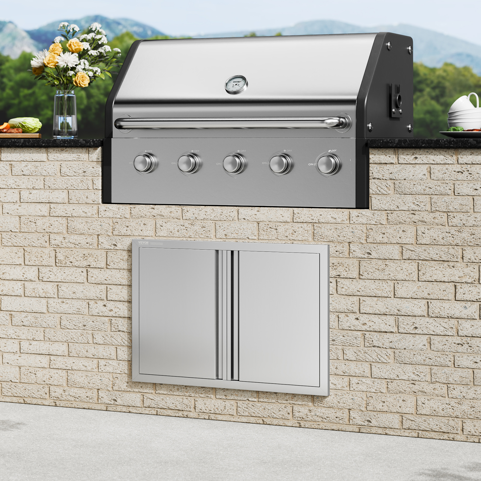 VEVOR BBQ Door Access Outdoor Kitchen Doors 25 Size Stainless Steel Flush Mount - Picture 250 of 302