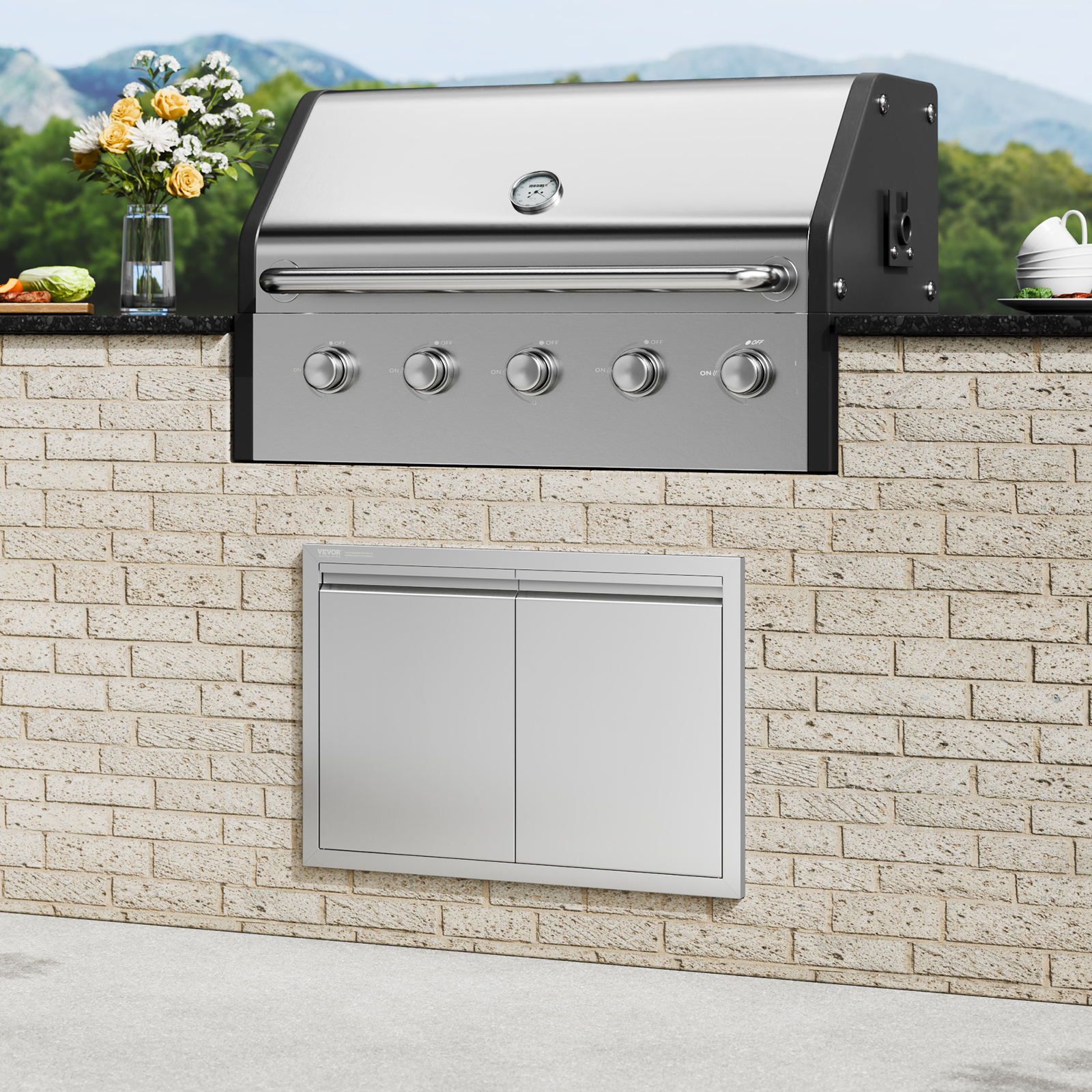 VEVOR BBQ Door Access Outdoor Kitchen Doors 25 Size Stainless Steel Flush Mount - Picture 262 of 302