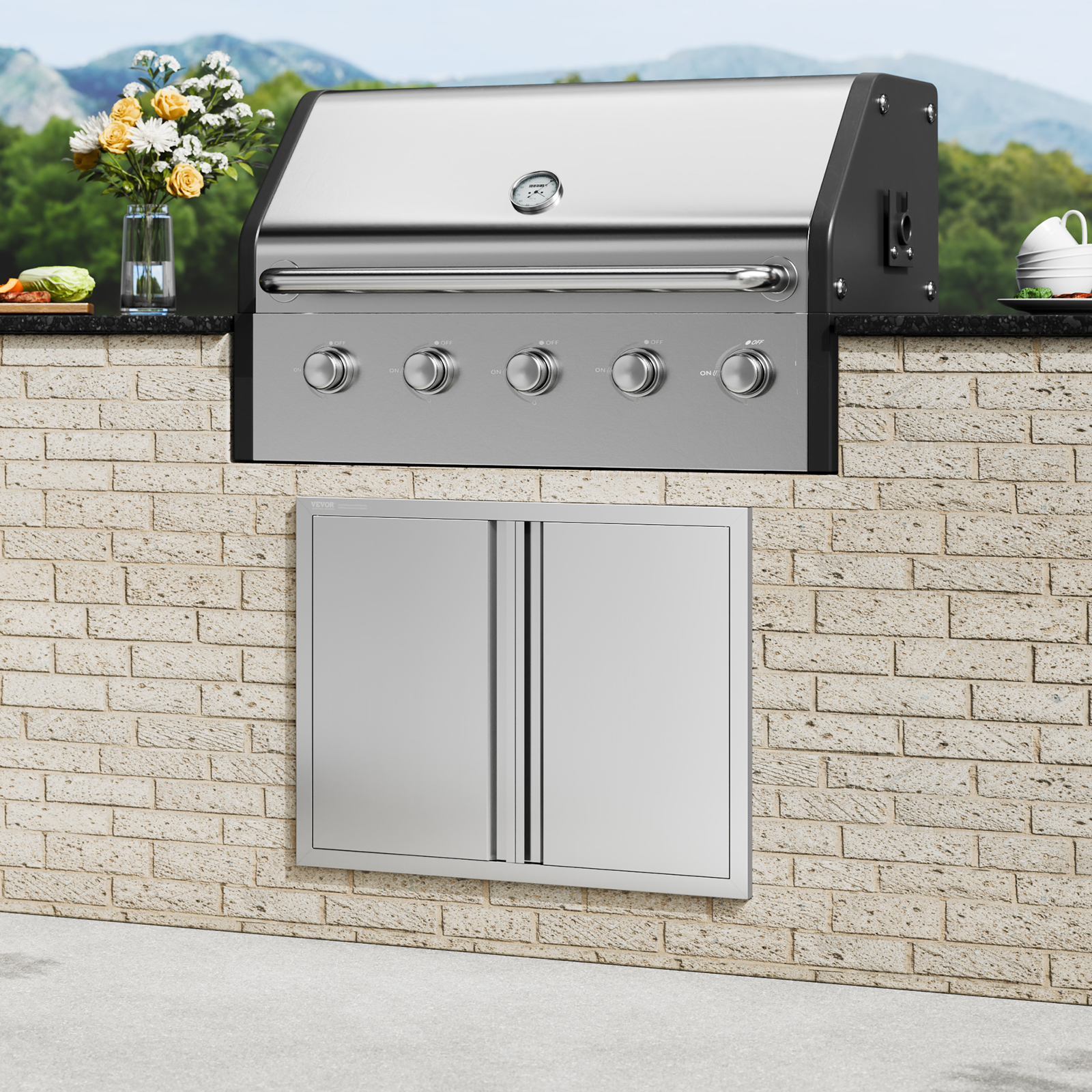 VEVOR BBQ Door Access Outdoor Kitchen Doors 25 Size Stainless Steel Flush Mount - Picture 274 of 302