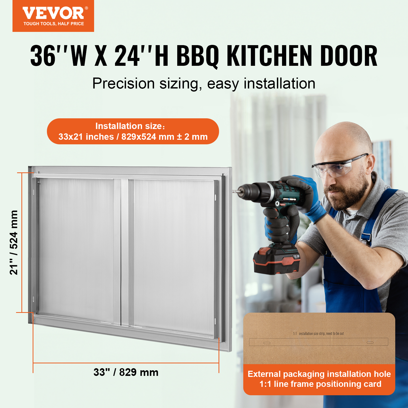 VEVOR BBQ Door Access Outdoor Kitchen Doors 25 Size Stainless Steel Flush Mount - Picture 292 of 302