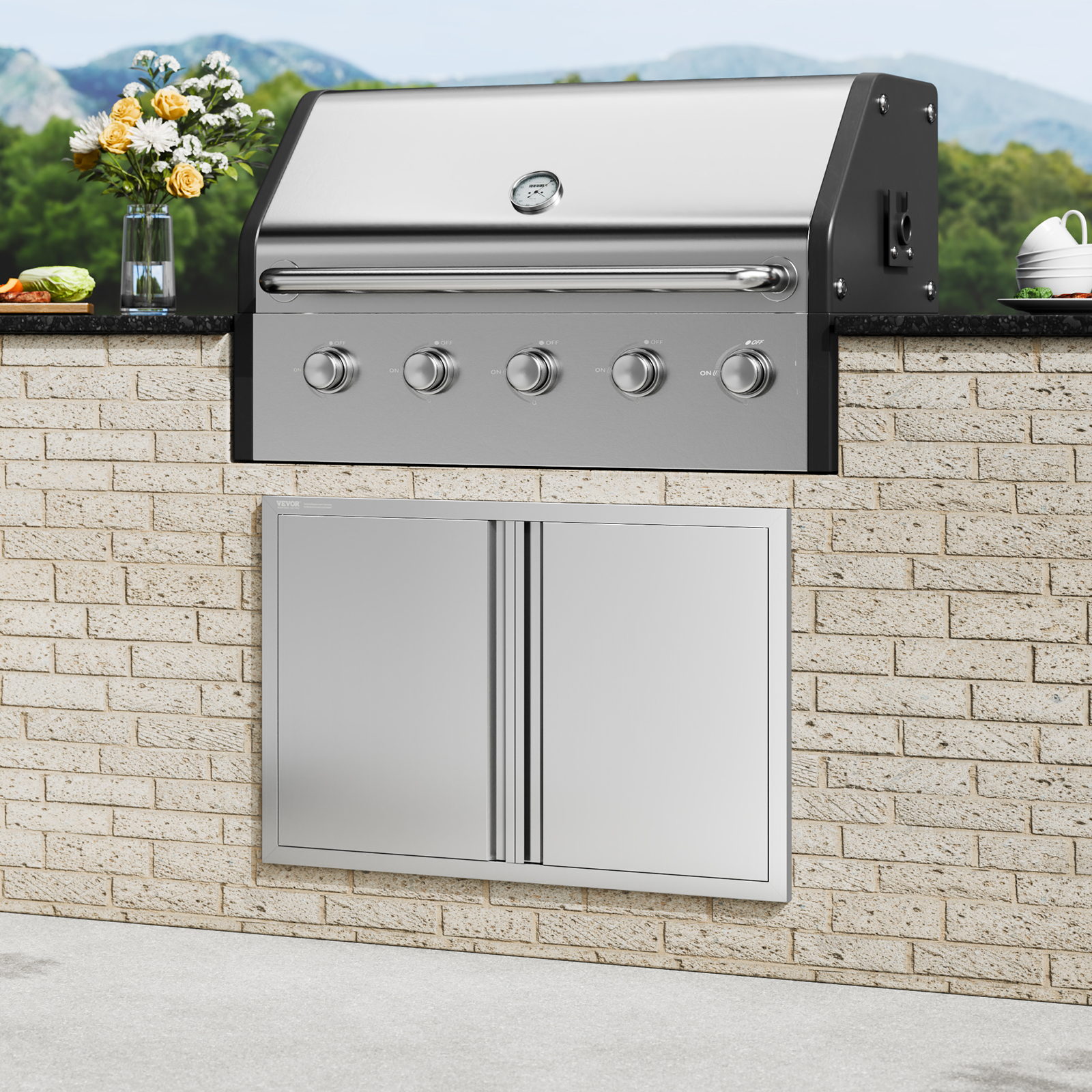 VEVOR BBQ Door Access Outdoor Kitchen Doors 25 Size Stainless Steel Flush Mount - Picture 298 of 302