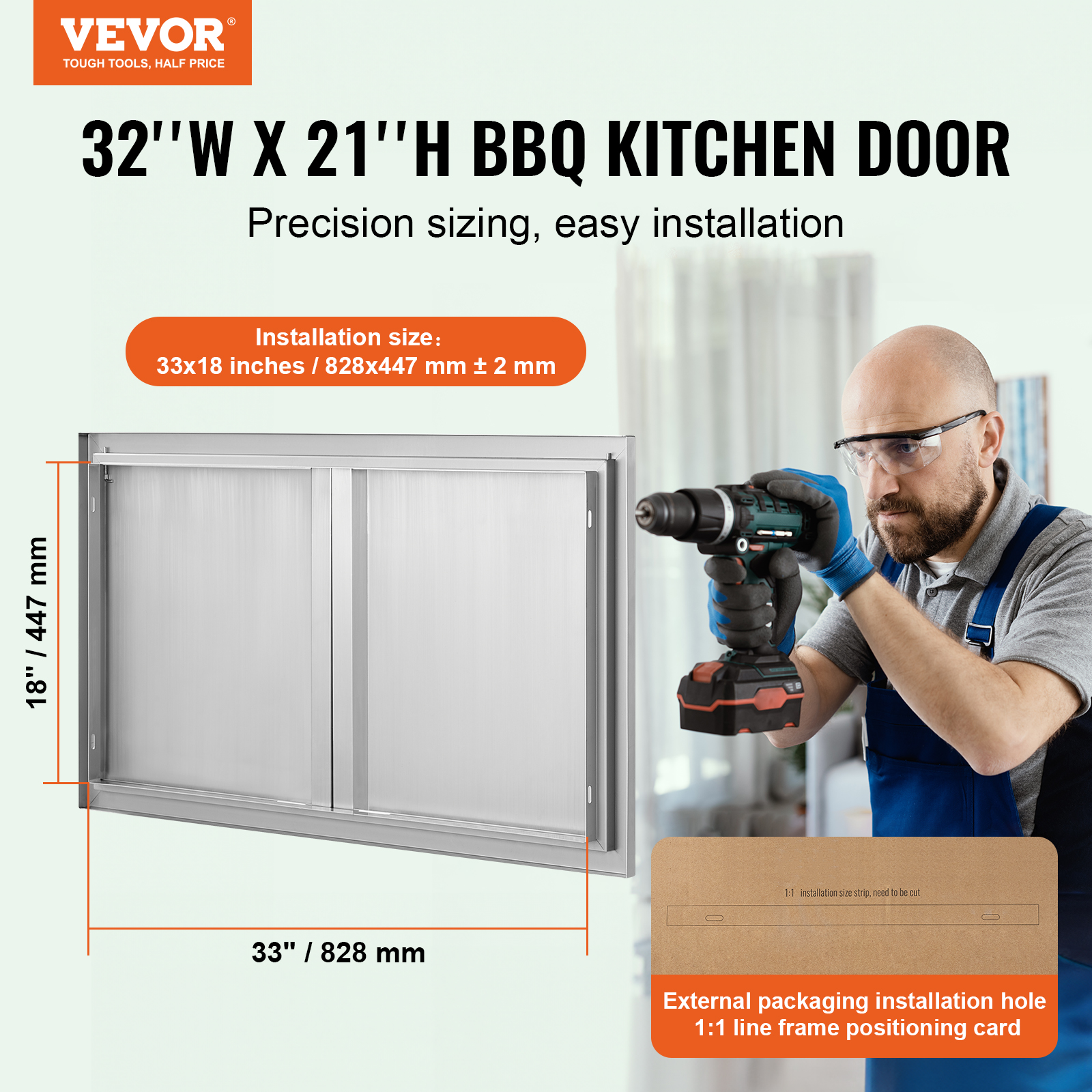 VEVOR BBQ Door Access Outdoor Kitchen Doors 25 Size Stainless Steel Flush Mount - Picture 280 of 302