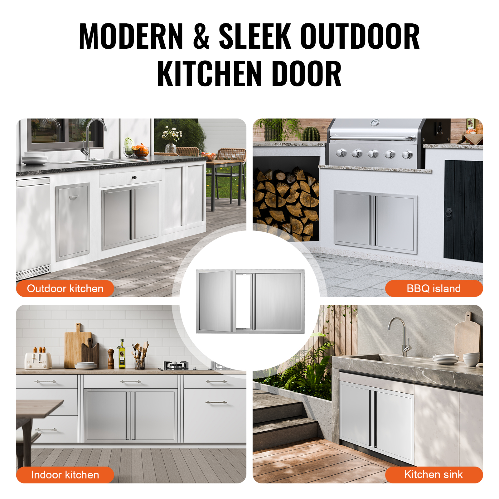 VEVOR BBQ Door Access Outdoor Kitchen Doors 25 Size Stainless Steel Flush Mount - Picture 284 of 302