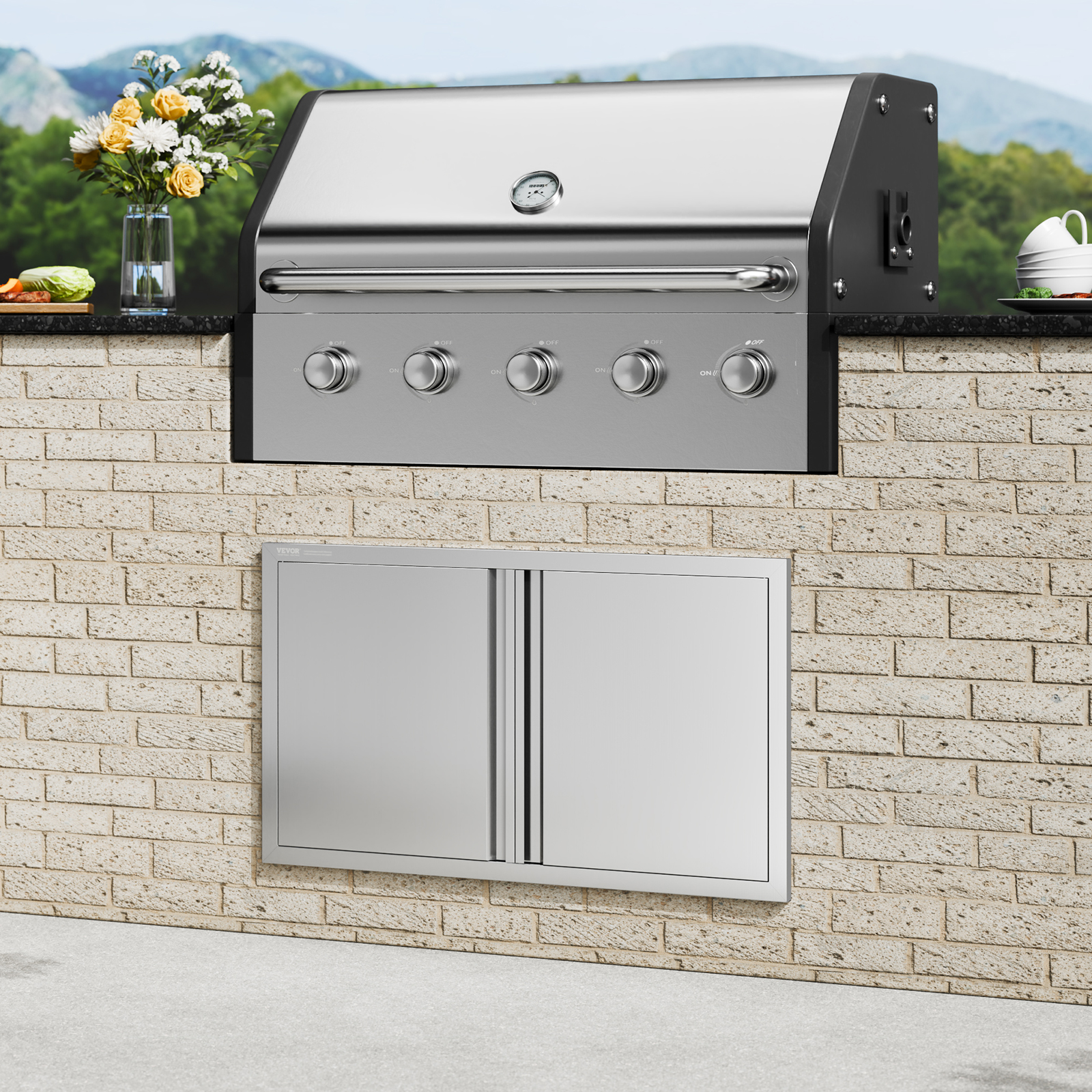 VEVOR BBQ Door Access Outdoor Kitchen Doors 25 Size Stainless Steel Flush Mount - Picture 286 of 302