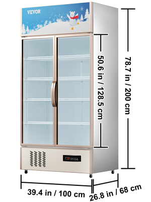 VEVOR Commercial Refrigerator, 27.5 Cu.Ft Upright Refrigerator, 48