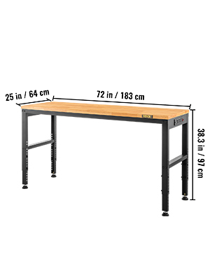 VEVOR Adjustable Height Workbench 72