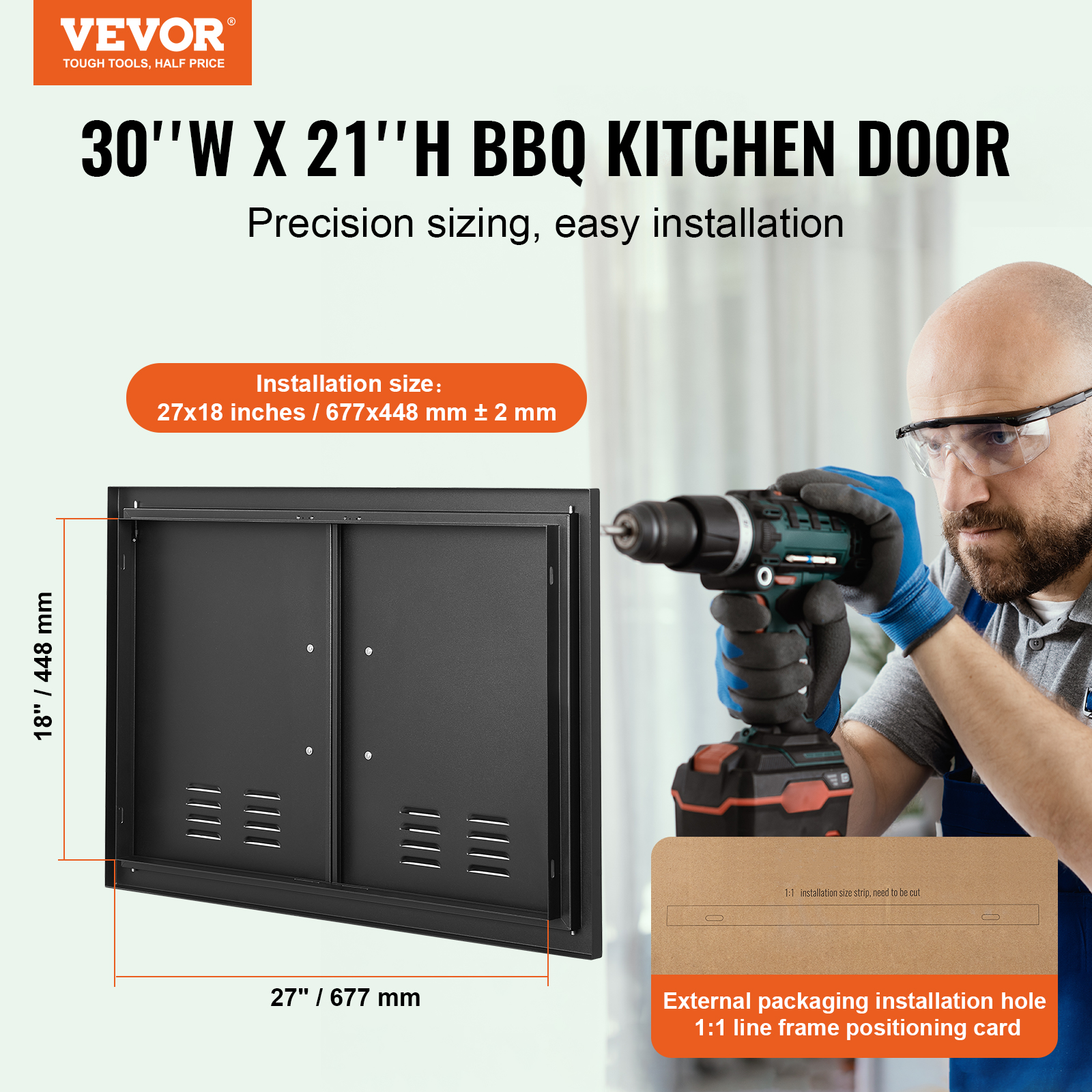 VEVOR BBQ Door Access Outdoor Kitchen Doors 25 Size Stainless Steel Flush Mount - Picture 196 of 302