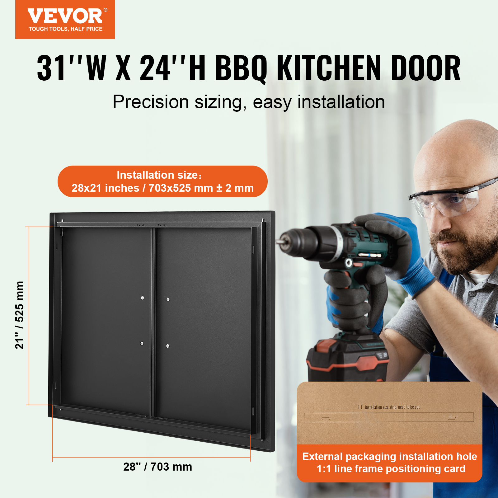 VEVOR BBQ Door Access Outdoor Kitchen Doors 25 Size Stainless Steel Flush Mount - Picture 184 of 302