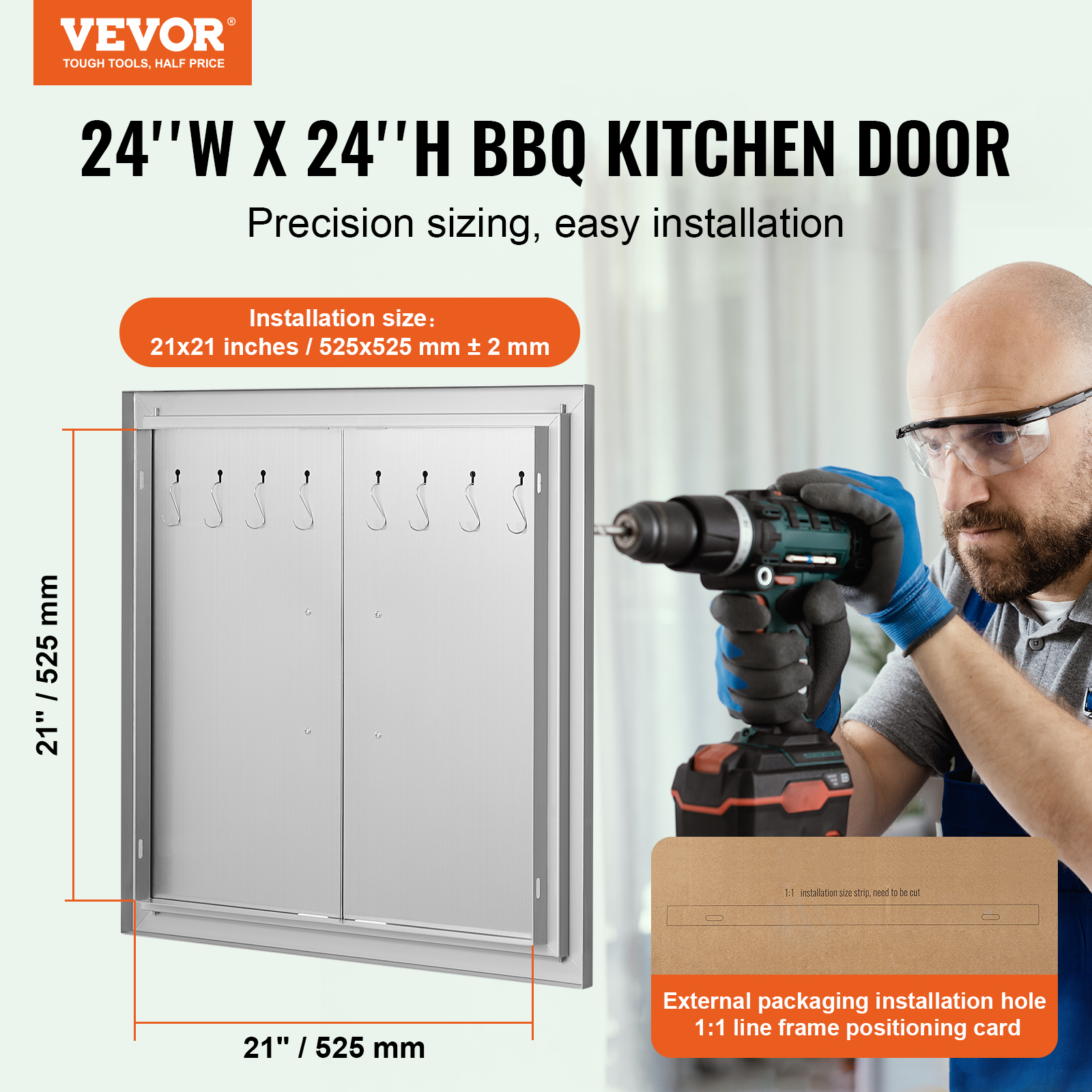 VEVOR BBQ Door Access Outdoor Kitchen Doors 25 Size Stainless Steel Flush Mount - Picture 148 of 302