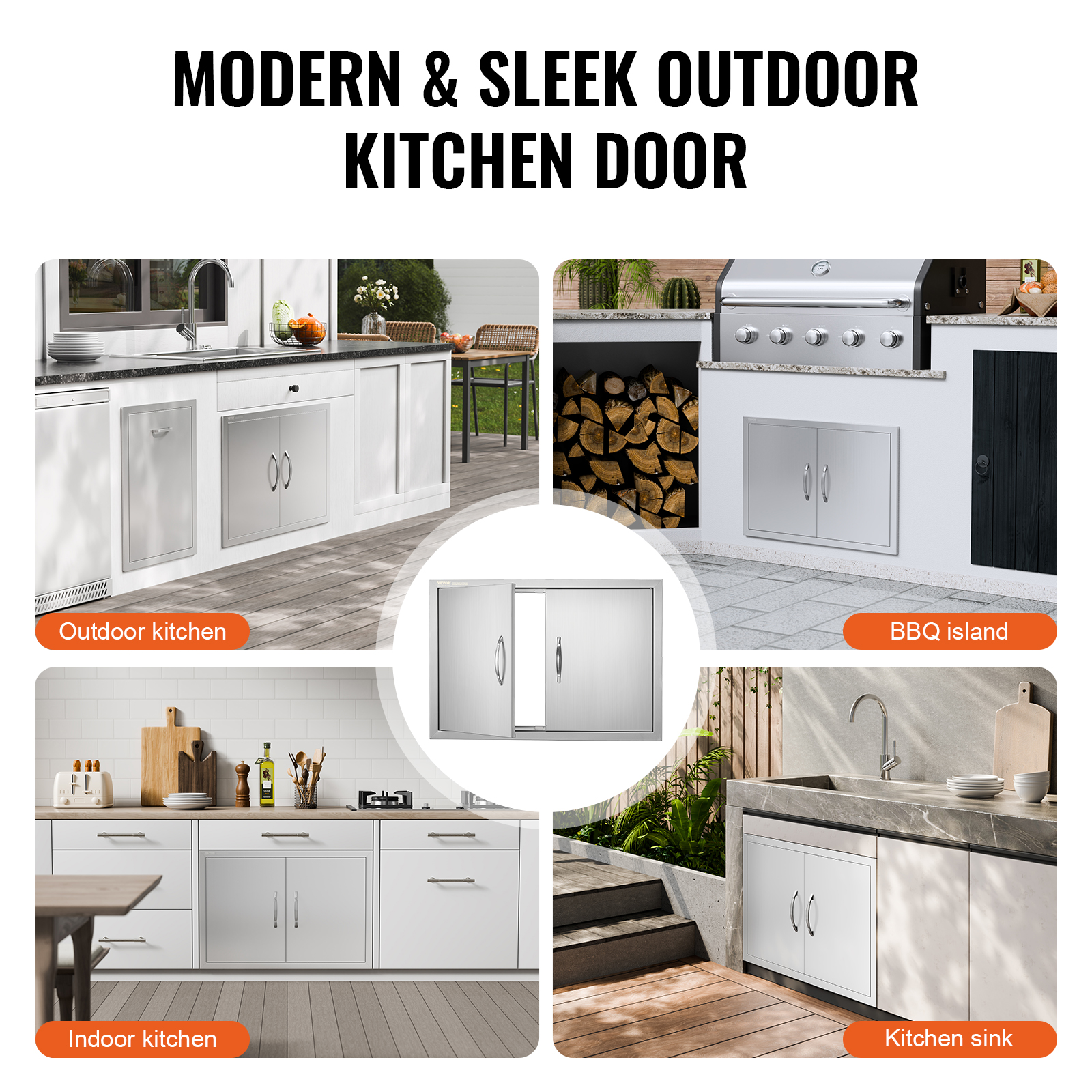 VEVOR BBQ Door Access Outdoor Kitchen Doors 25 Size Stainless Steel Flush Mount - Picture 32 of 302