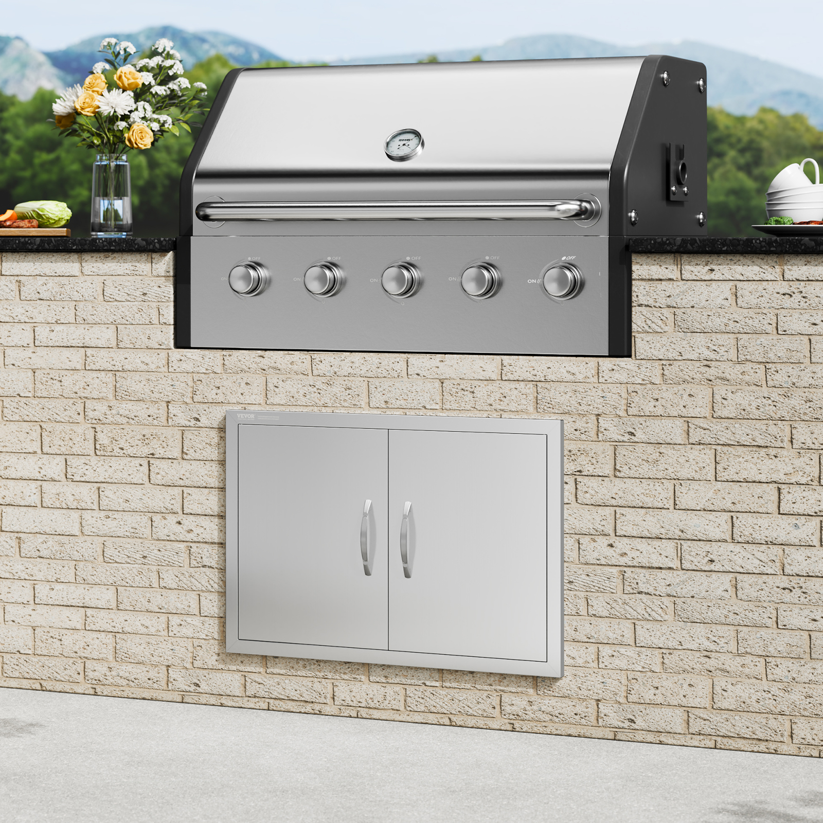 VEVOR BBQ Door Access Outdoor Kitchen Doors 25 Size Stainless Steel Flush Mount - Picture 34 of 302