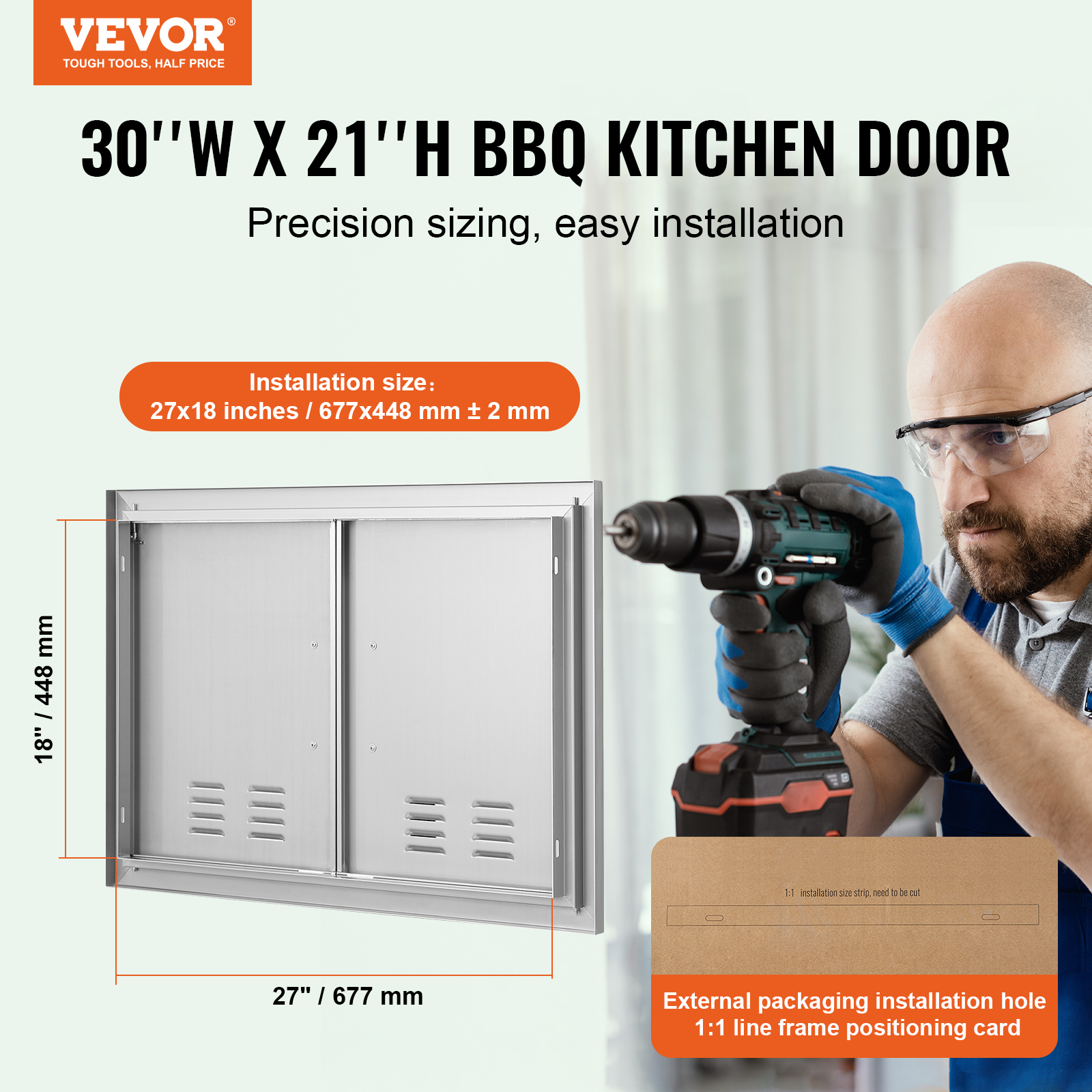 VEVOR BBQ Door Access Outdoor Kitchen Doors 25 Size Stainless Steel Flush Mount - Picture 124 of 302