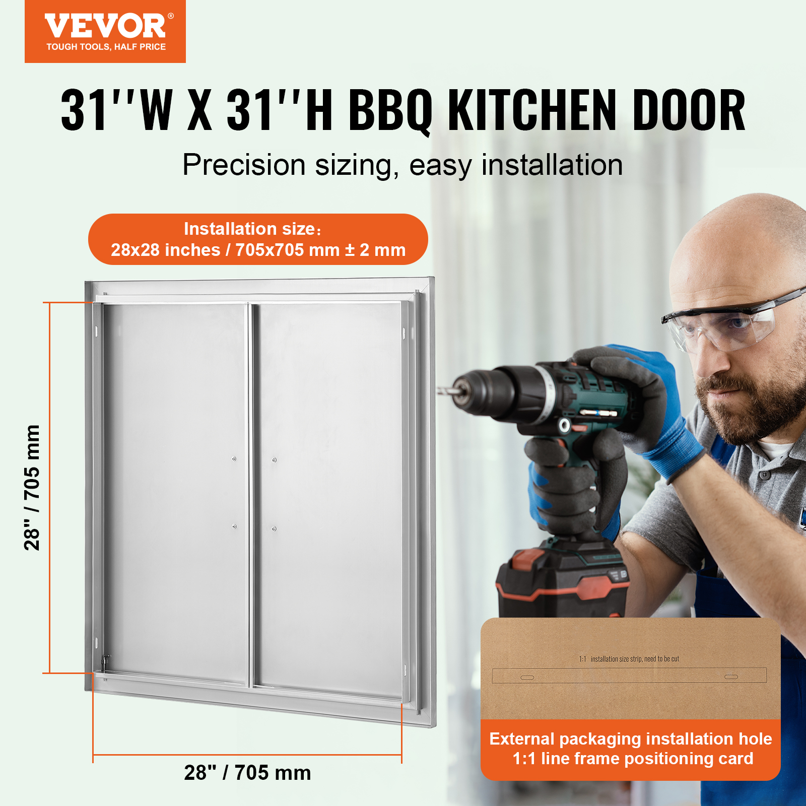 VEVOR BBQ Door Access Outdoor Kitchen Doors 25 Size Stainless Steel Flush Mount - Picture 40 of 302