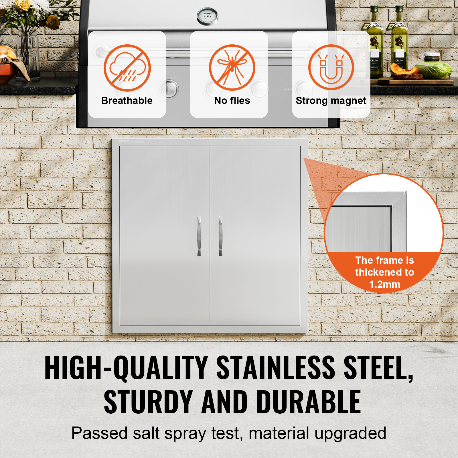 VEVOR BBQ Door Access Outdoor Kitchen Doors 25 Size Stainless Steel Flush Mount - Picture 41 of 302