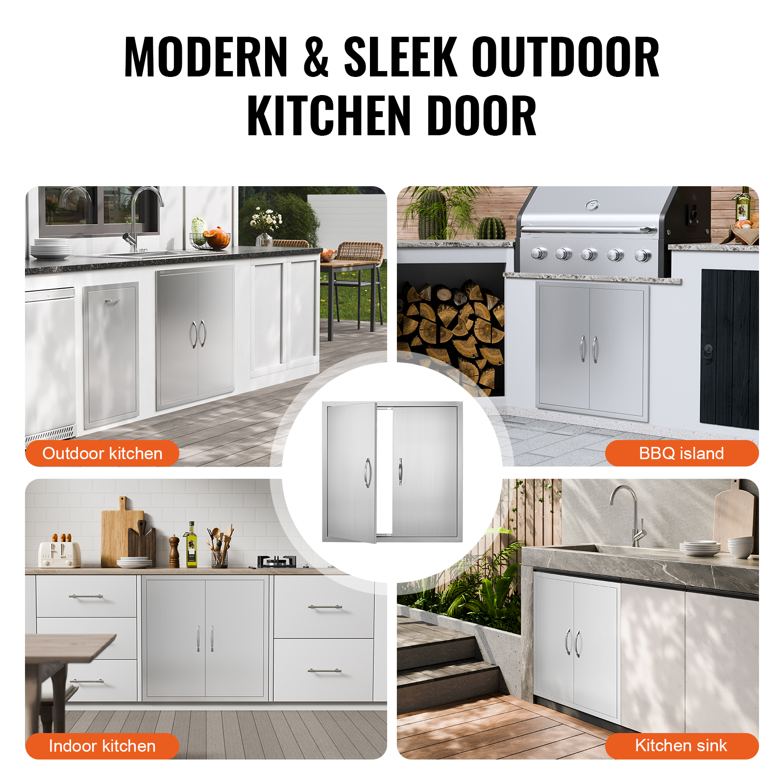 VEVOR BBQ Door Access Outdoor Kitchen Doors 25 Size Stainless Steel Flush Mount - Picture 44 of 302