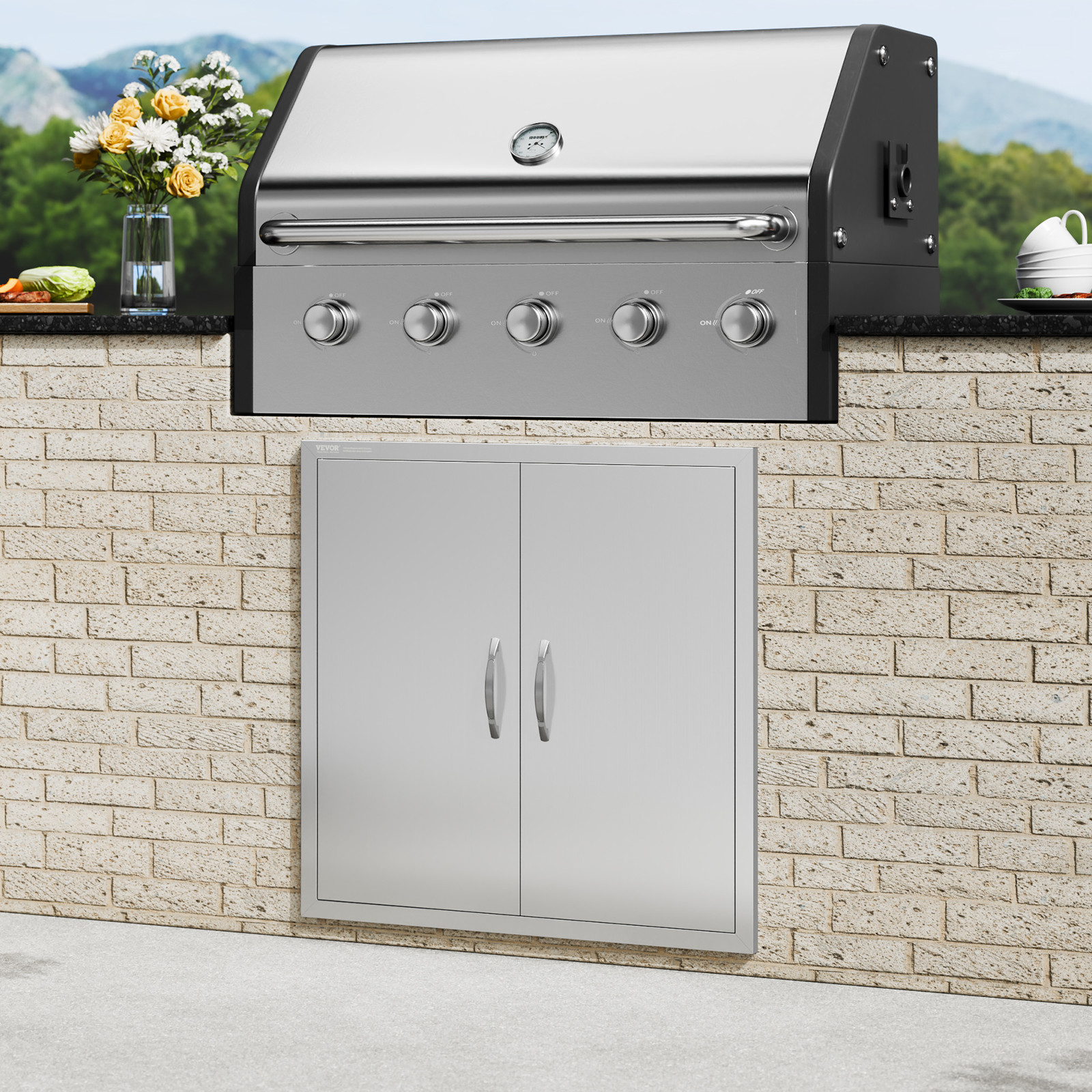 VEVOR BBQ Door Access Outdoor Kitchen Doors 25 Size Stainless Steel Flush Mount - Picture 46 of 302
