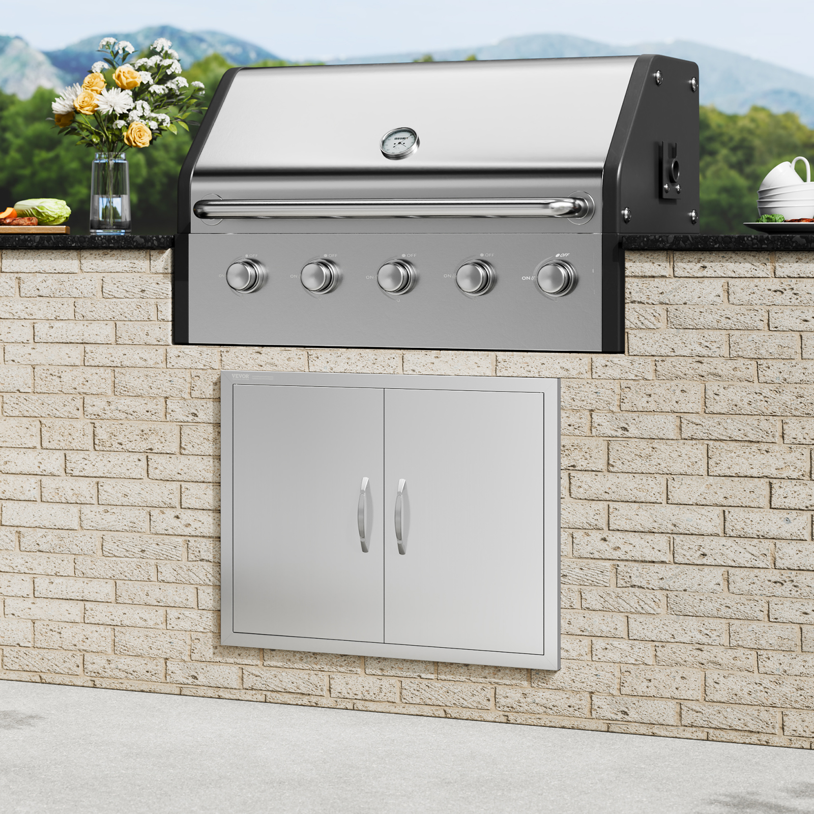 VEVOR BBQ Door Access Outdoor Kitchen Doors 25 Size Stainless Steel Flush Mount - Picture 166 of 302