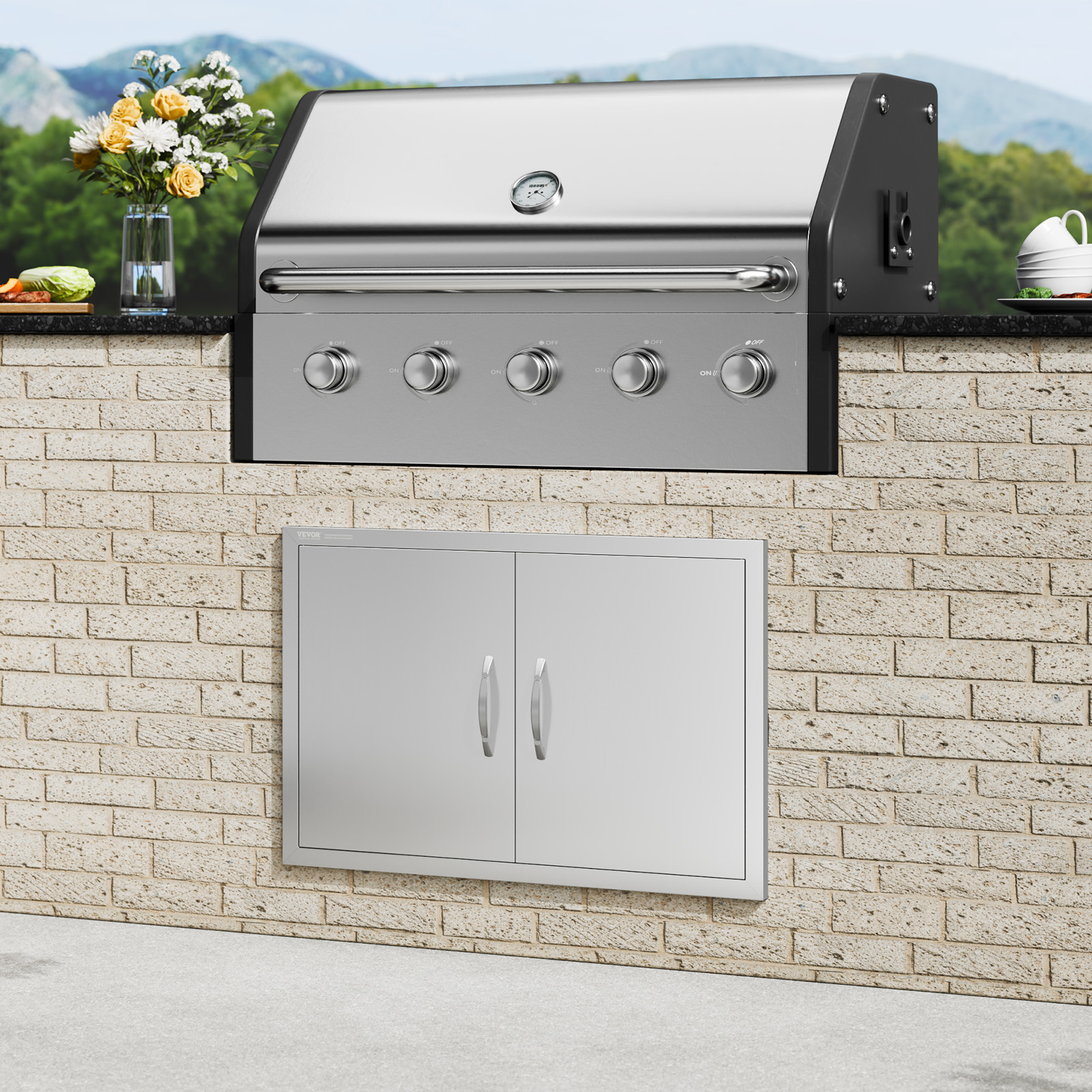 VEVOR BBQ Door Access Outdoor Kitchen Doors 25 Size Stainless Steel Flush Mount - Picture 58 of 302
