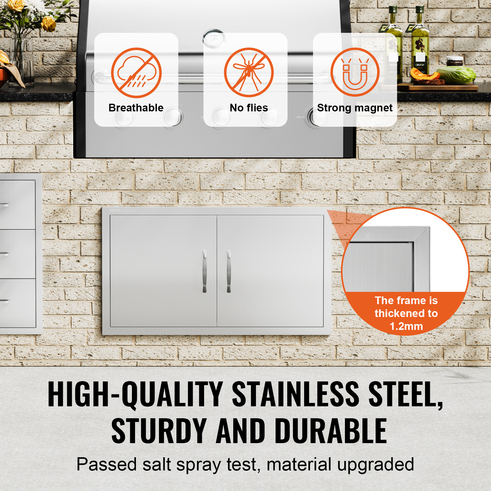 VEVOR BBQ Door Access Outdoor Kitchen Doors 25 Size Stainless Steel Flush Mount - Picture 65 of 302