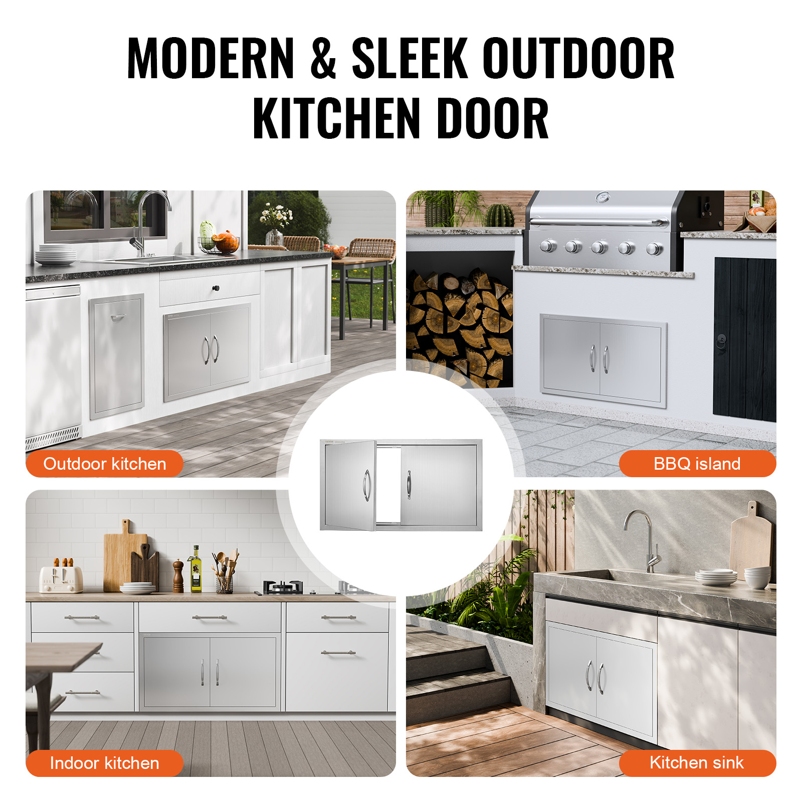 VEVOR BBQ Door Access Outdoor Kitchen Doors 25 Size Stainless Steel Flush Mount - Picture 68 of 302