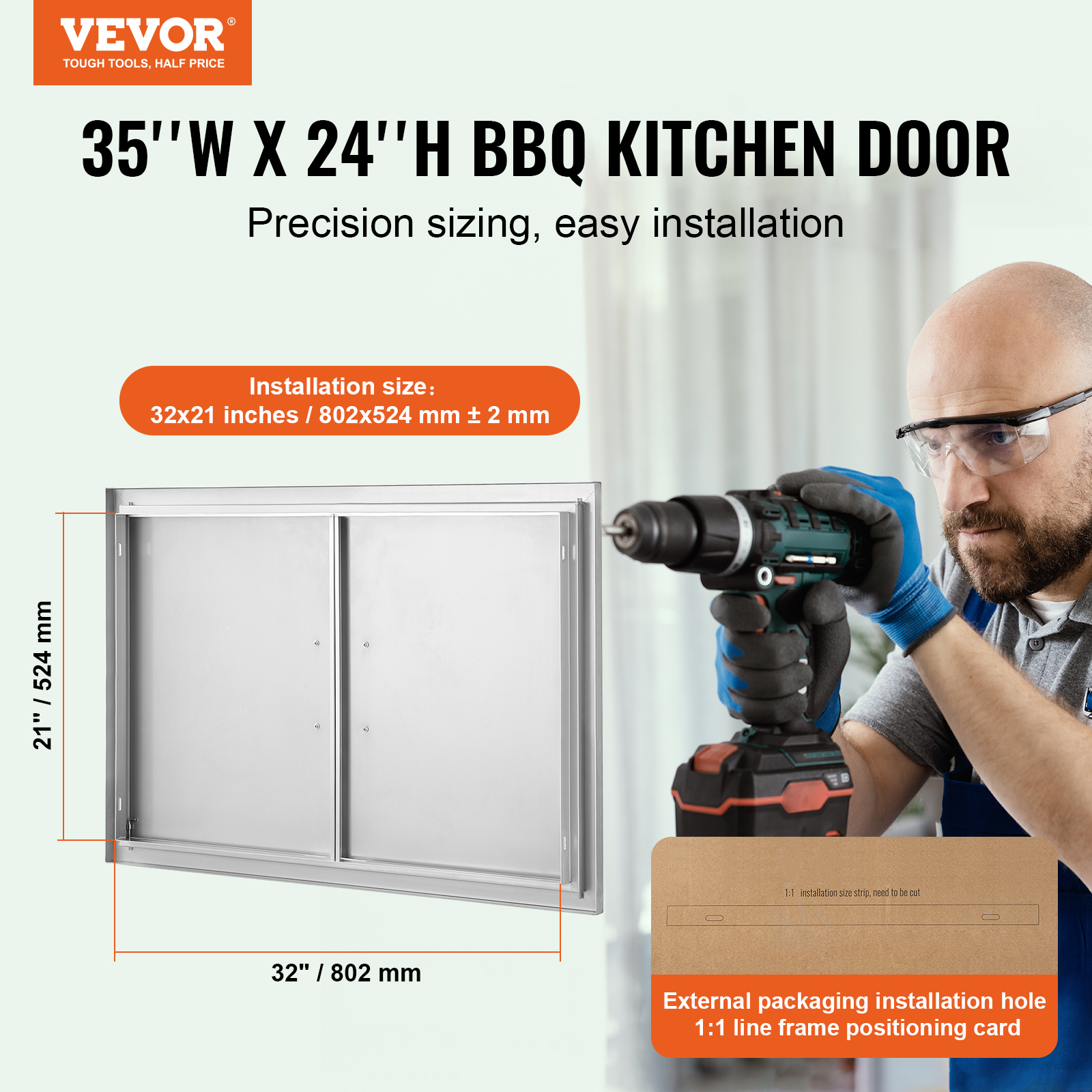 VEVOR BBQ Door Access Outdoor Kitchen Doors 25 Size Stainless Steel Flush Mount - Picture 76 of 302