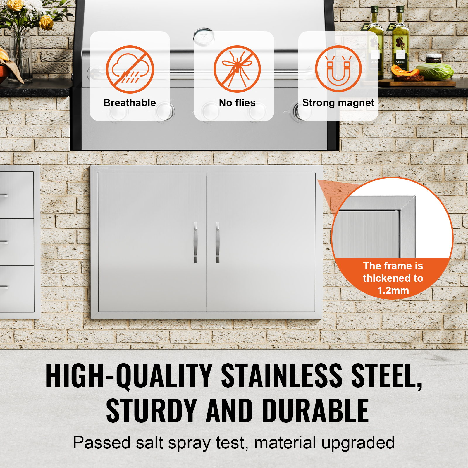 VEVOR BBQ Door Access Outdoor Kitchen Doors 25 Size Stainless Steel Flush Mount - Picture 77 of 302