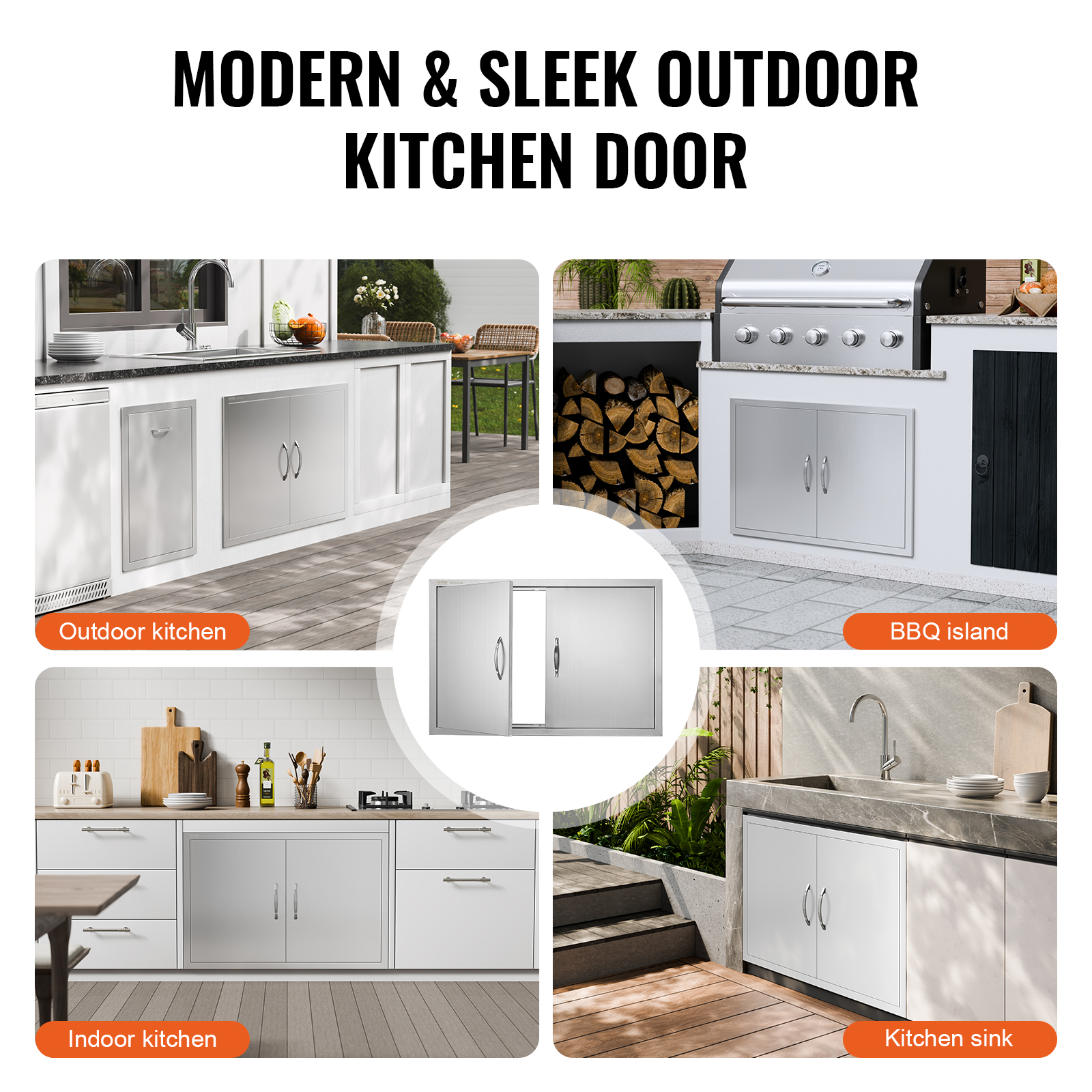 VEVOR BBQ Door Access Outdoor Kitchen Doors 25 Size Stainless Steel Flush Mount - Picture 80 of 302