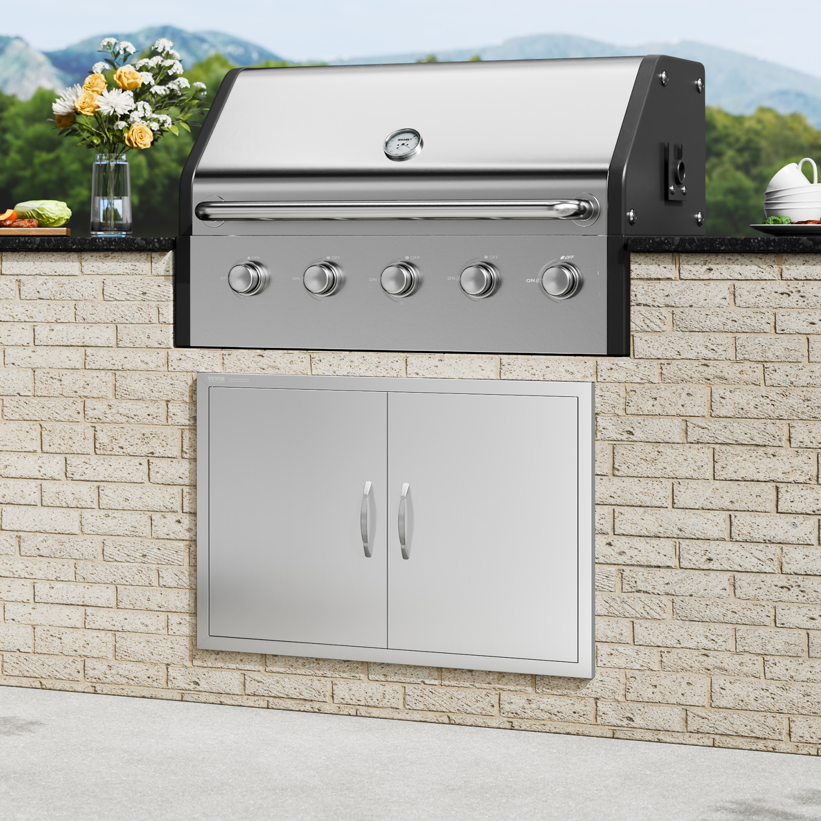 VEVOR BBQ Door Access Outdoor Kitchen Doors 25 Size Stainless Steel Flush Mount - Picture 82 of 302