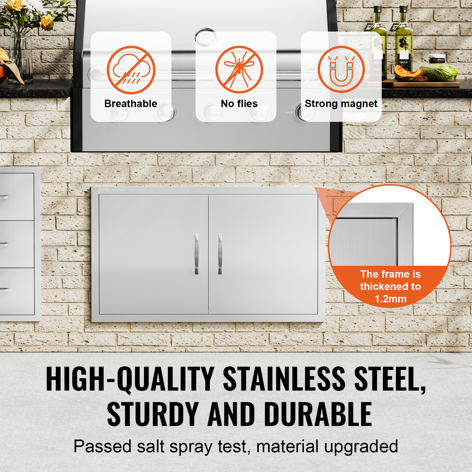 VEVOR BBQ Door Access Outdoor Kitchen Doors 25 Size Stainless Steel Flush Mount - Picture 89 of 302