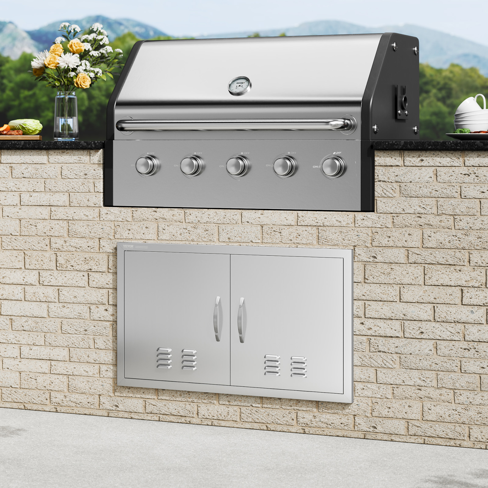 VEVOR BBQ Door Access Outdoor Kitchen Doors 25 Size Stainless Steel Flush Mount - Picture 142 of 302