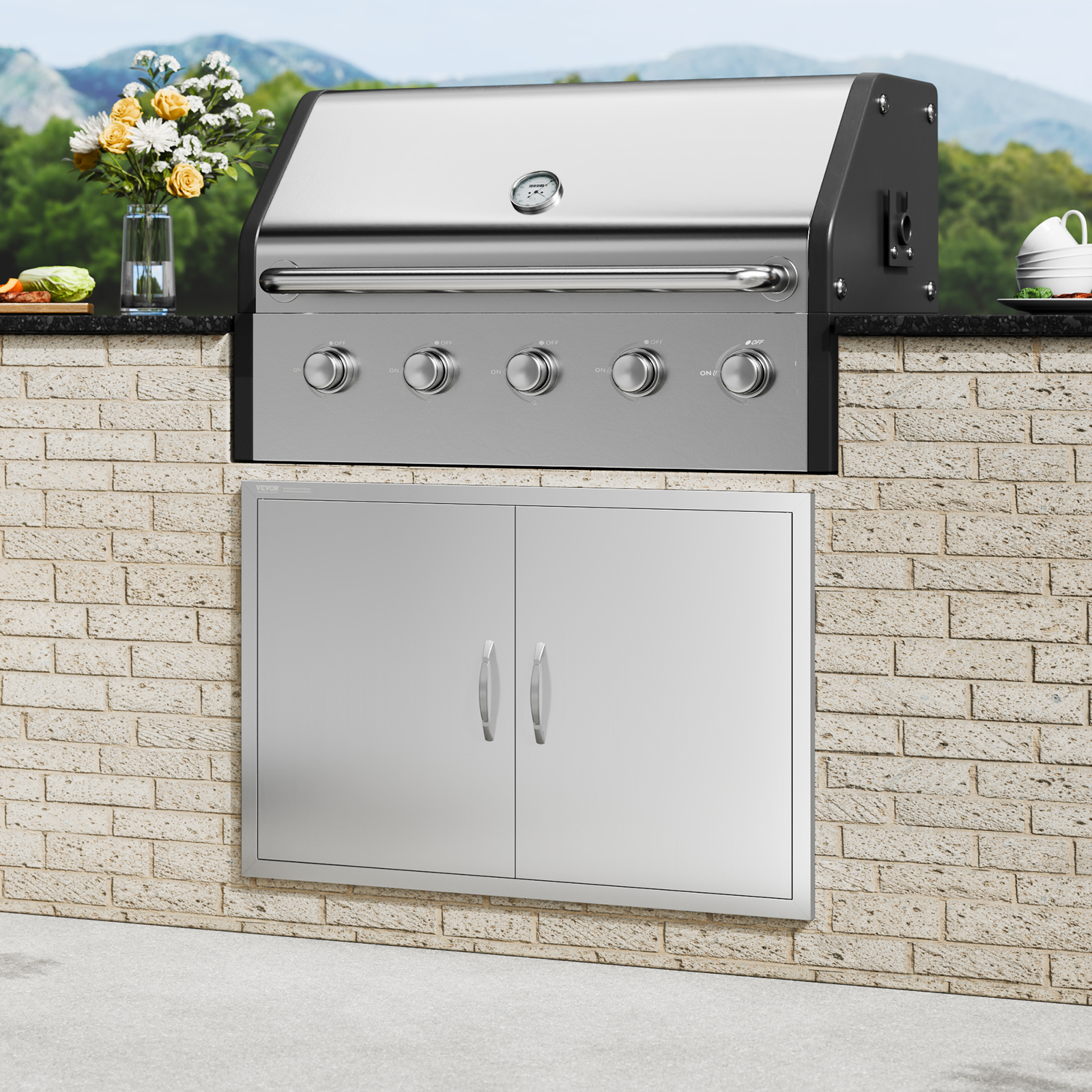VEVOR BBQ Door Access Outdoor Kitchen Doors 25 Size Stainless Steel Flush Mount - Picture 178 of 302