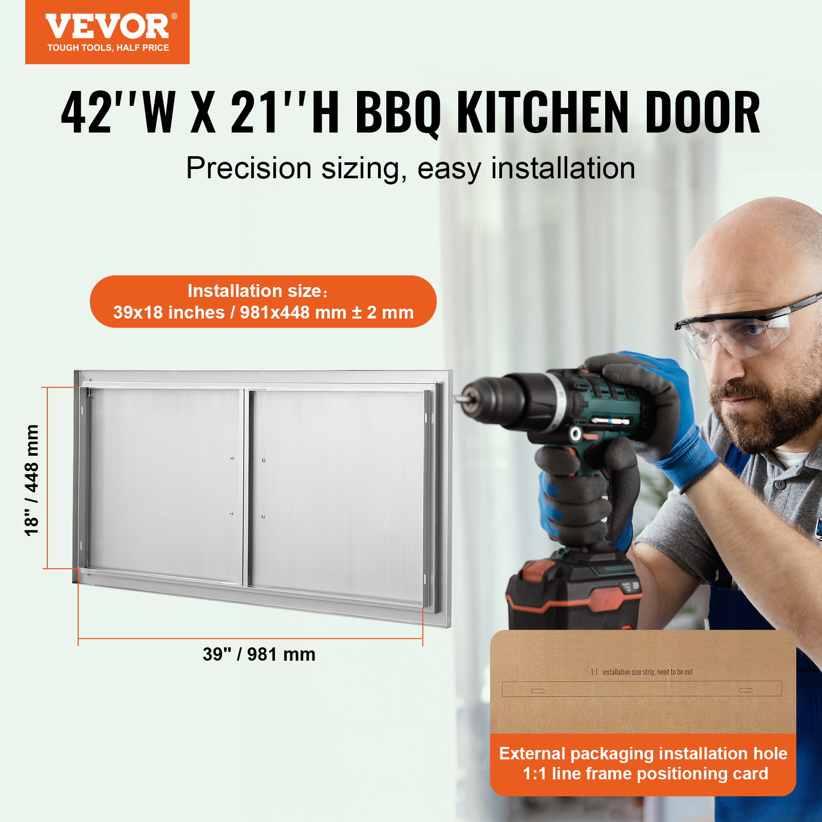 VEVOR BBQ Door Access Outdoor Kitchen Doors 25 Size Stainless Steel Flush Mount - Picture 112 of 302