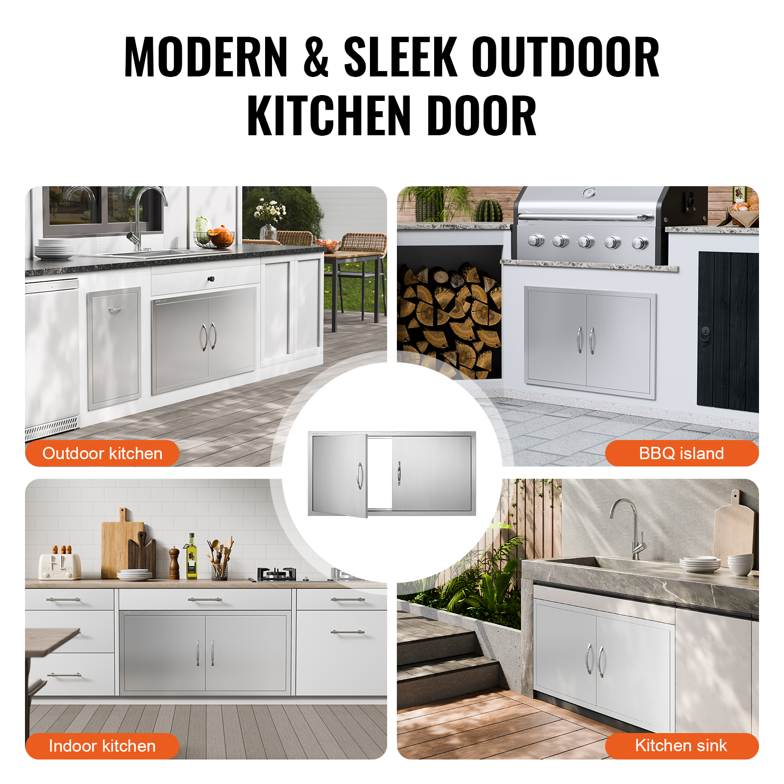 VEVOR BBQ Door Access Outdoor Kitchen Doors 25 Size Stainless Steel Flush Mount - Picture 116 of 302