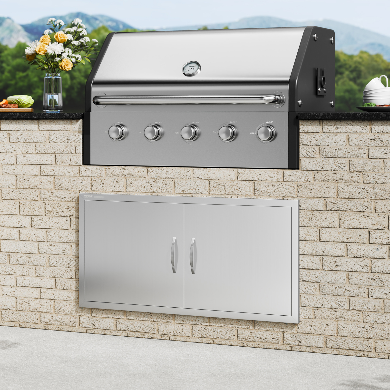 VEVOR BBQ Door Access Outdoor Kitchen Doors 25 Size Stainless Steel Flush Mount - Picture 118 of 302