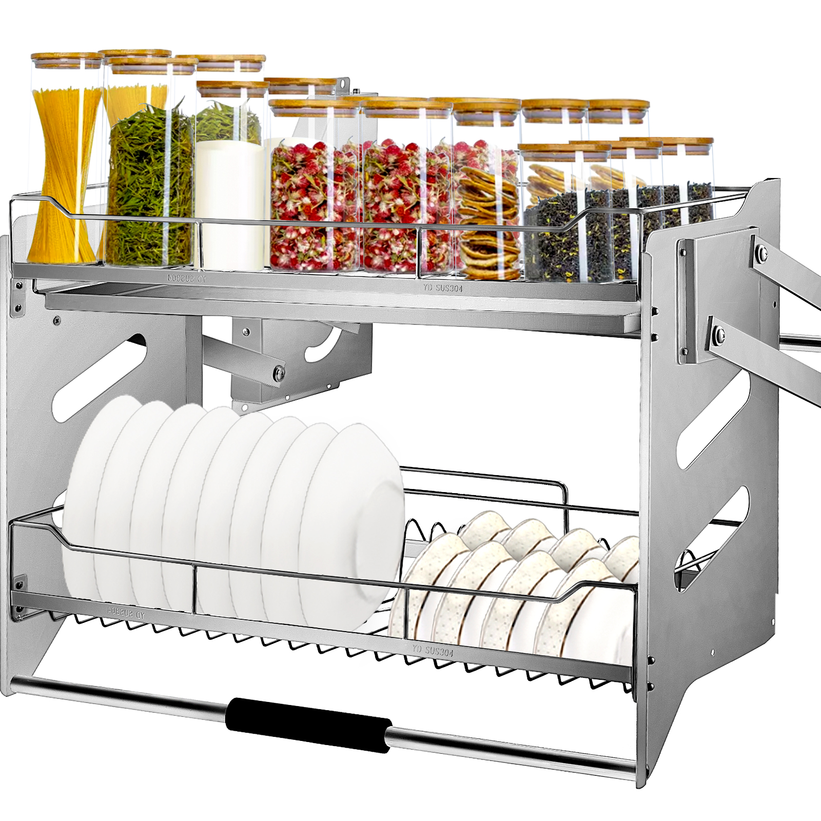 Vevor Pull Down Shelf Pull Down Cabinet Organizer 28.3" Upper Cabinet