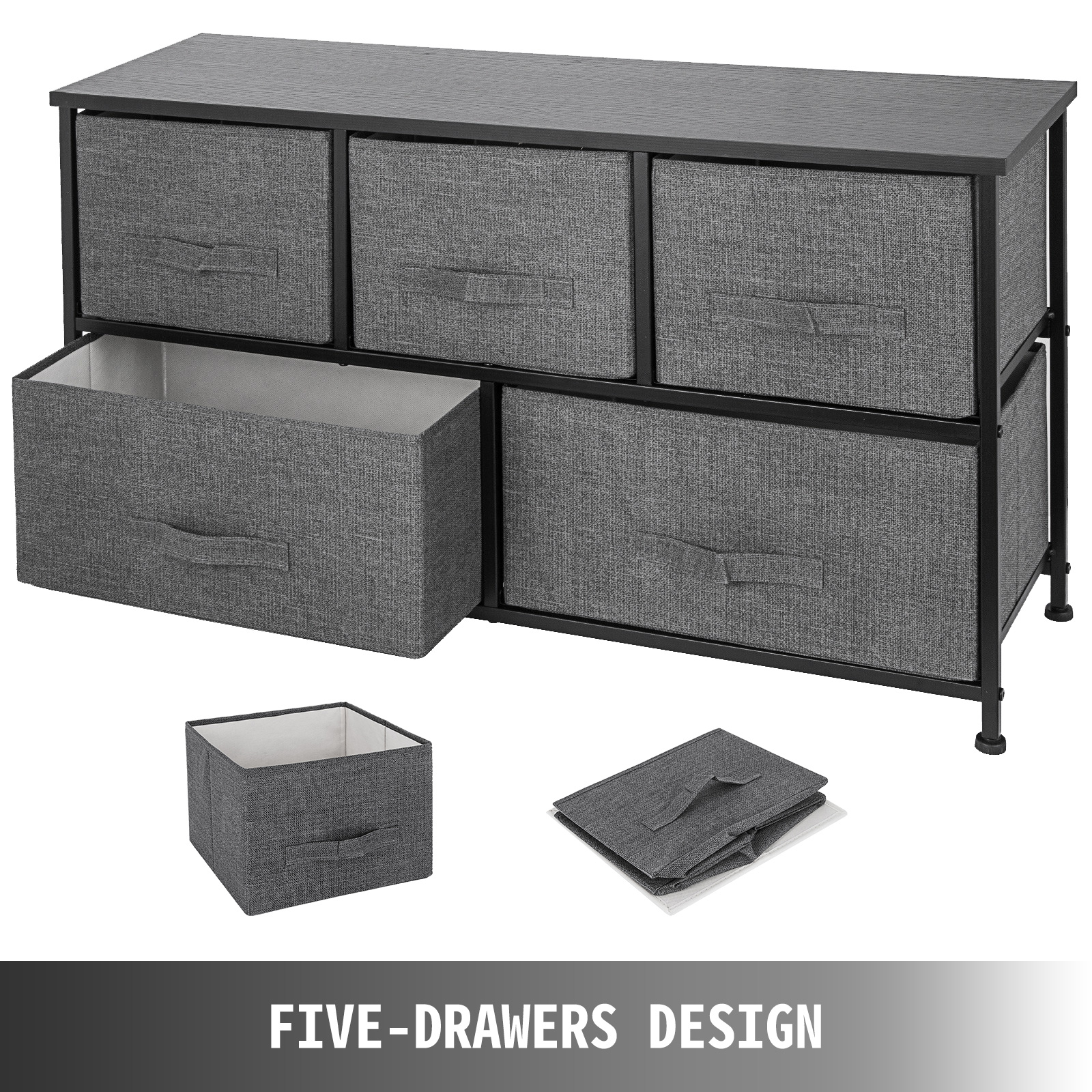 VEVOR VEVOR 5 Drawer Dresser Organizer Drawers Storage Unit Fabric